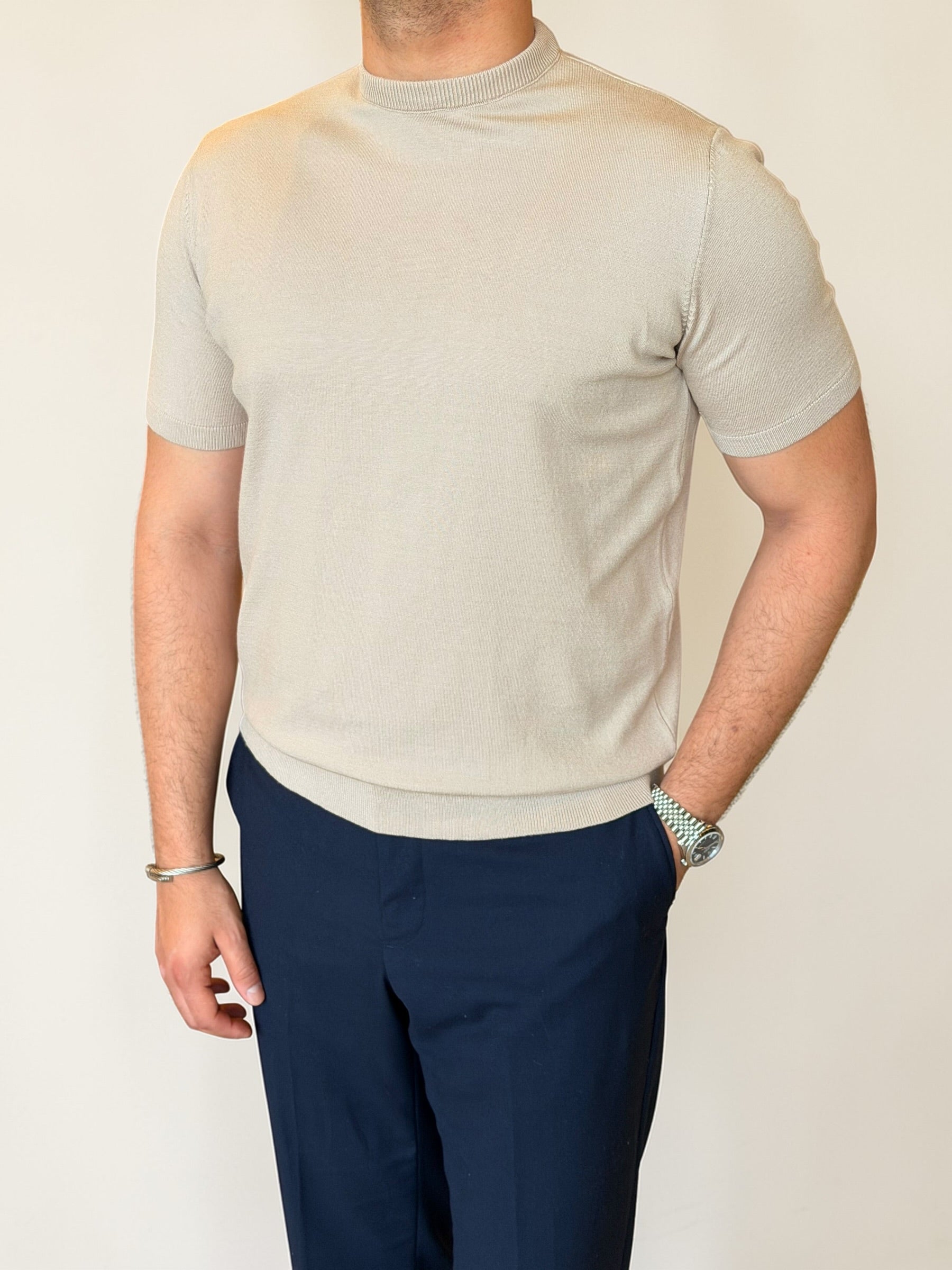 Round Knitwear basic - Beige