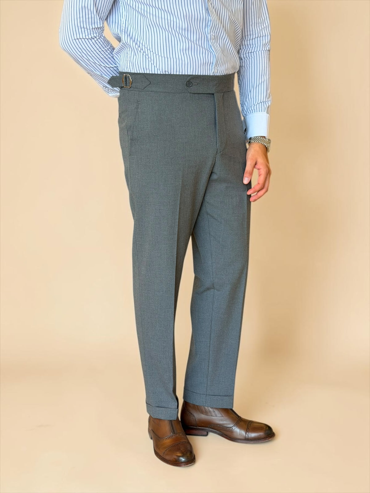 One button Gurkha Trousers - Gray