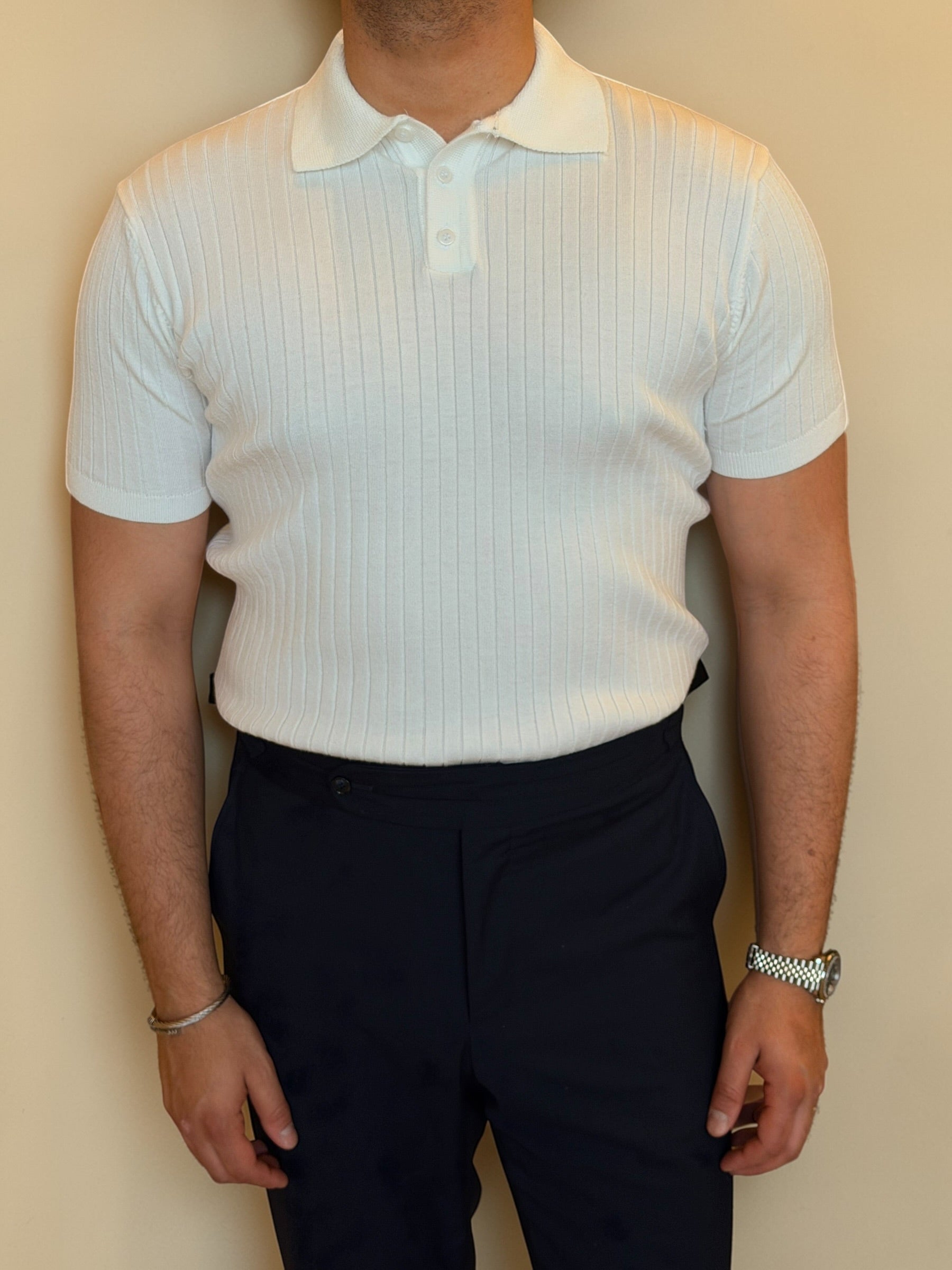 Rip polo Knitwear - Off white