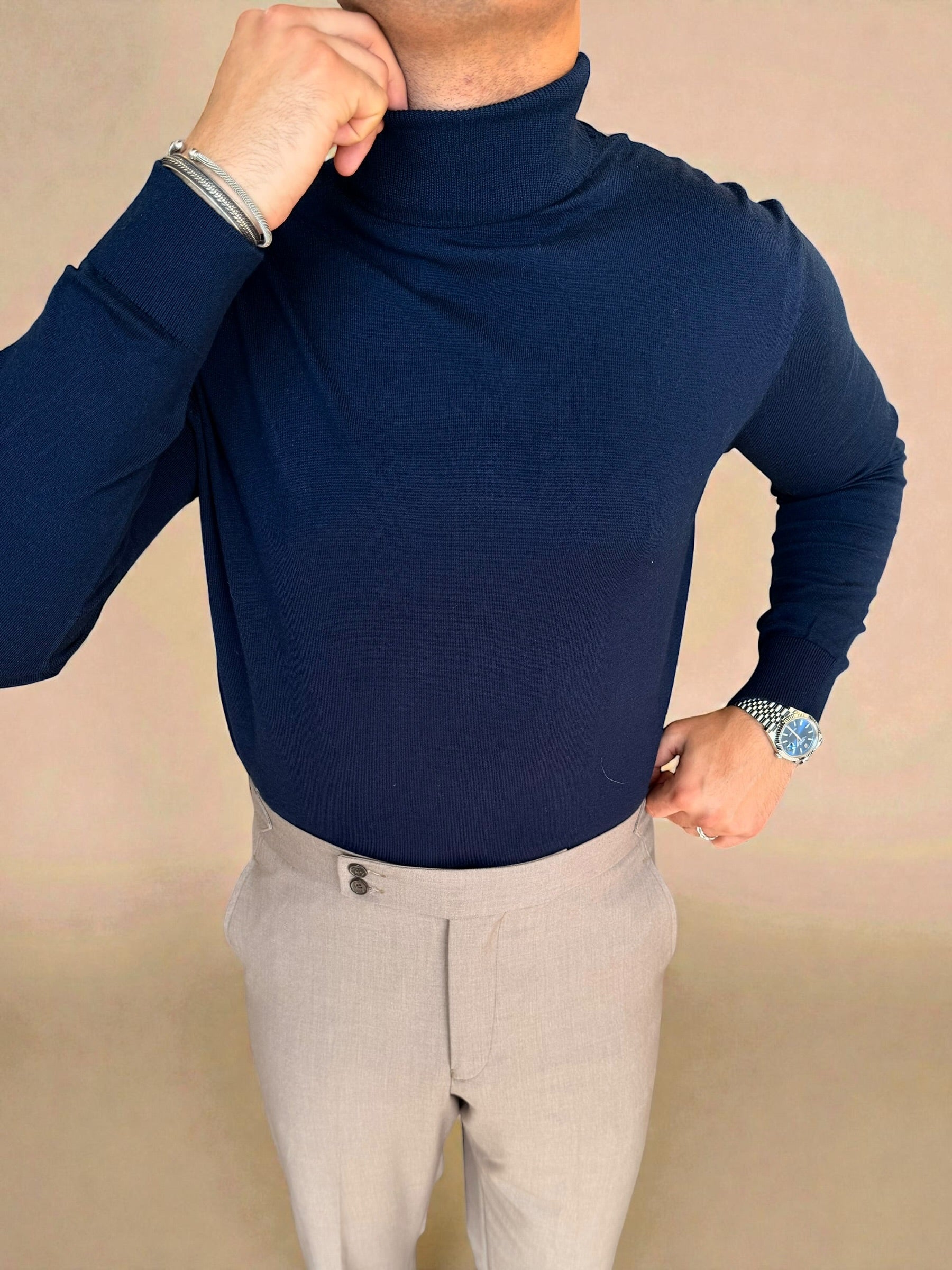 Knitwear High-Neck - Navy