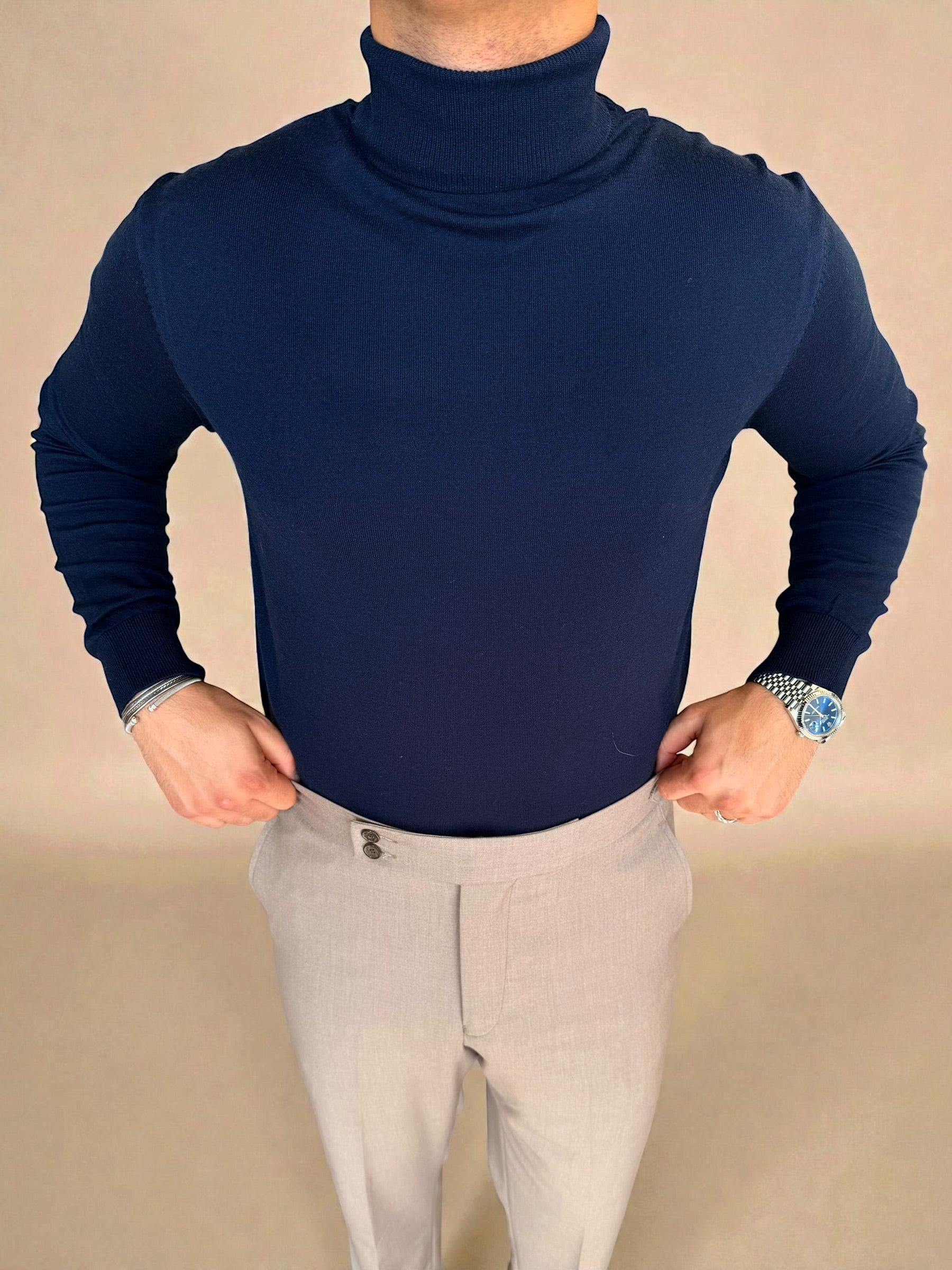 Knitwear High-Neck - Navy