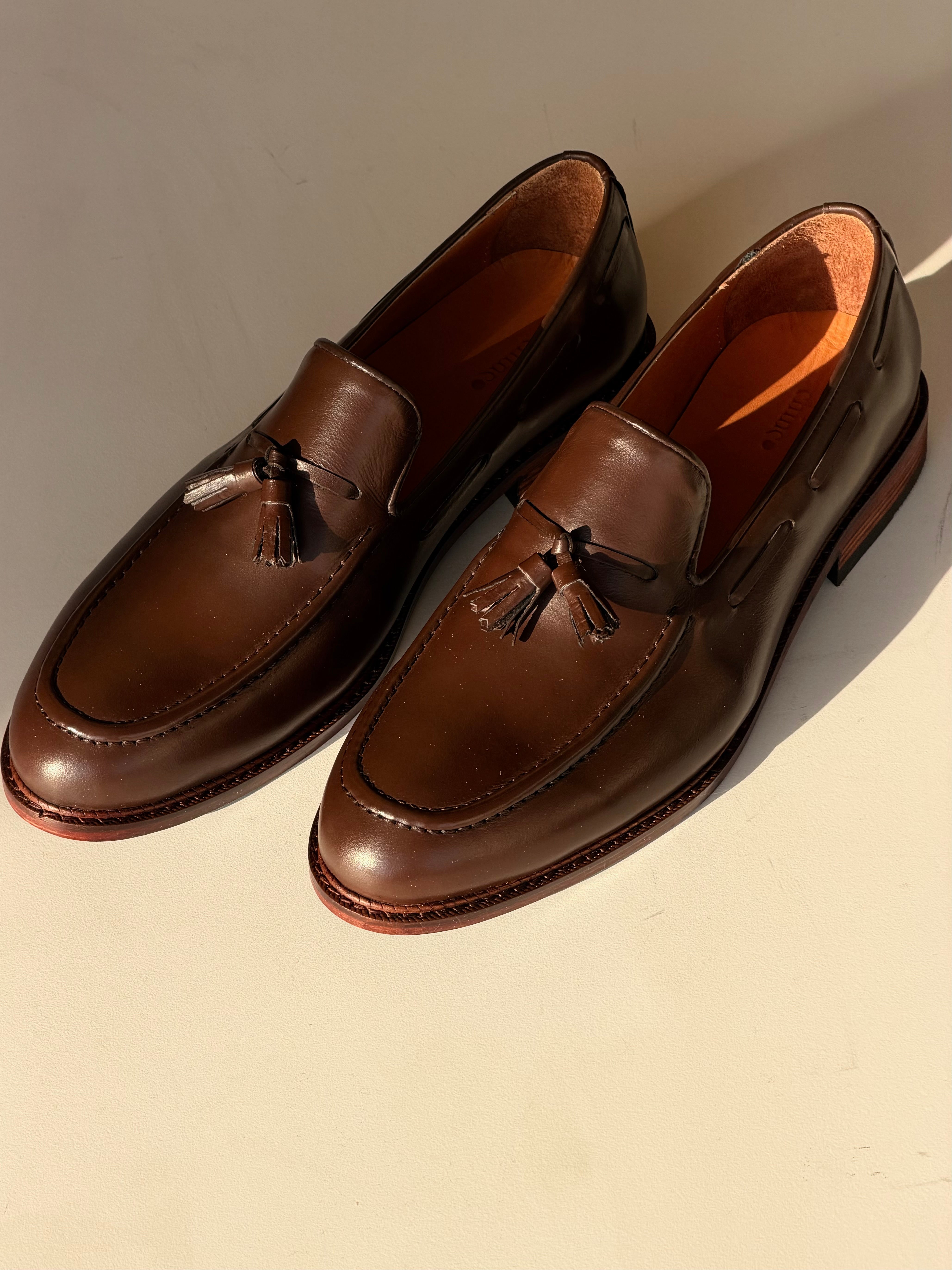 Tassels leather shoes - Brown
