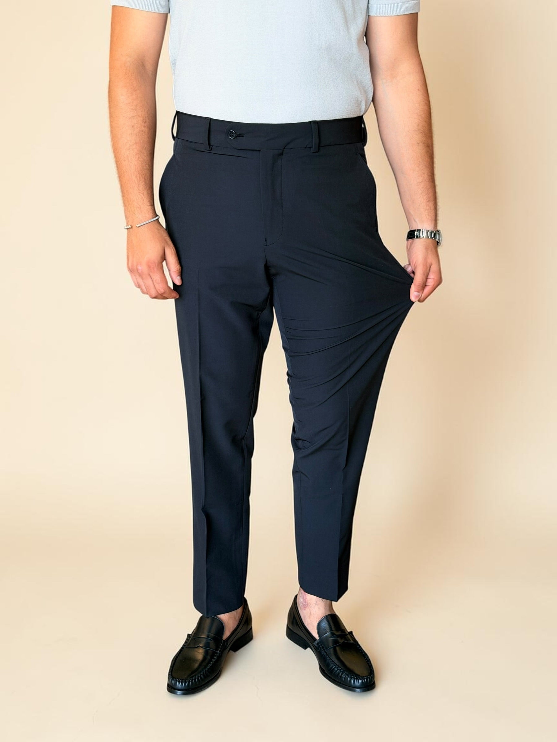 Tailored Lycra Trousers - Black
