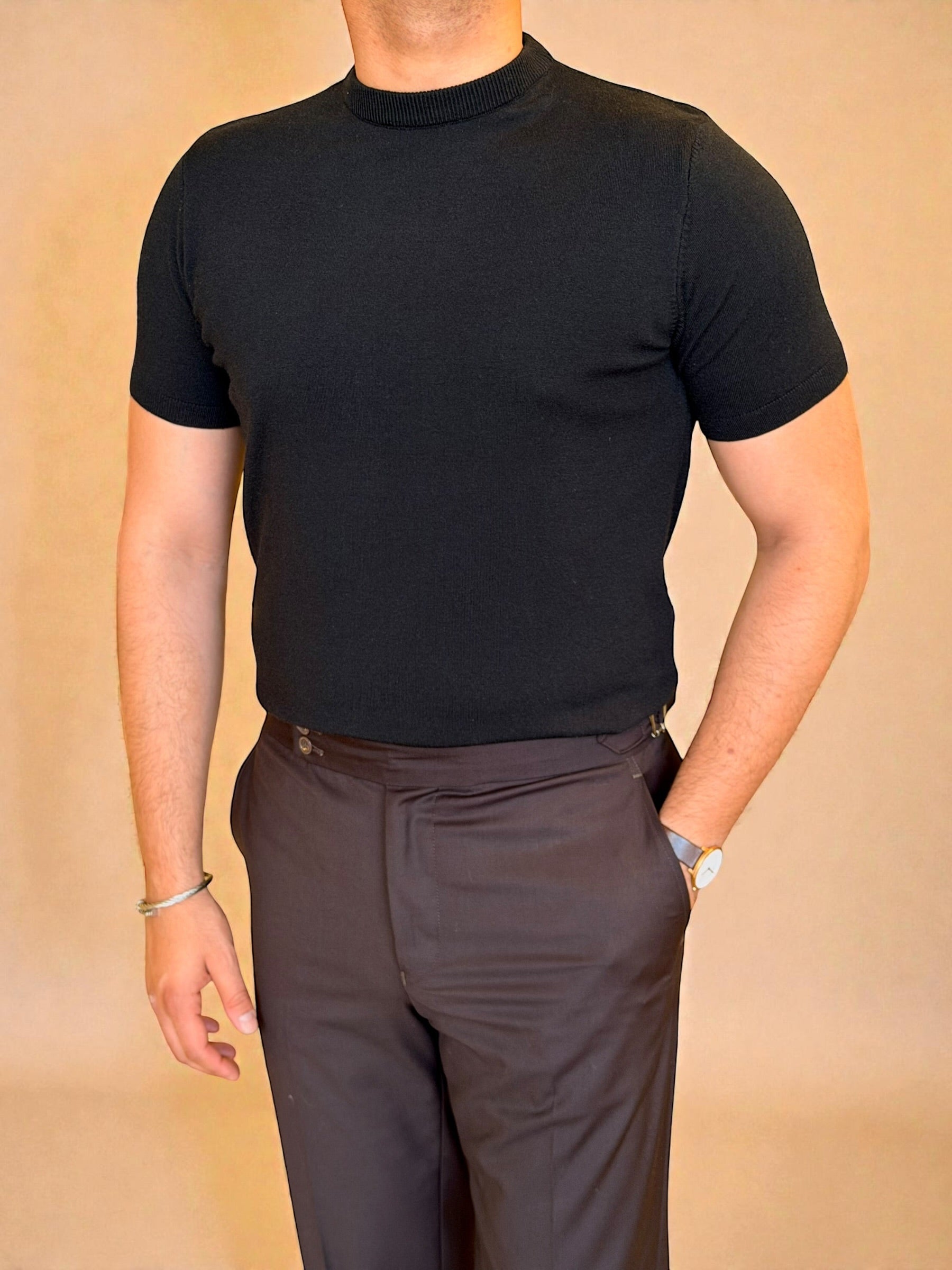 Round Knitwear basic - Black