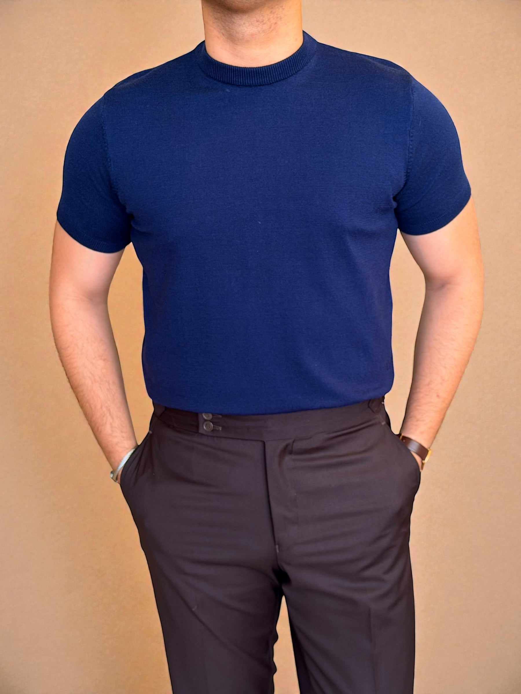 Round Knitwear basic - Navy