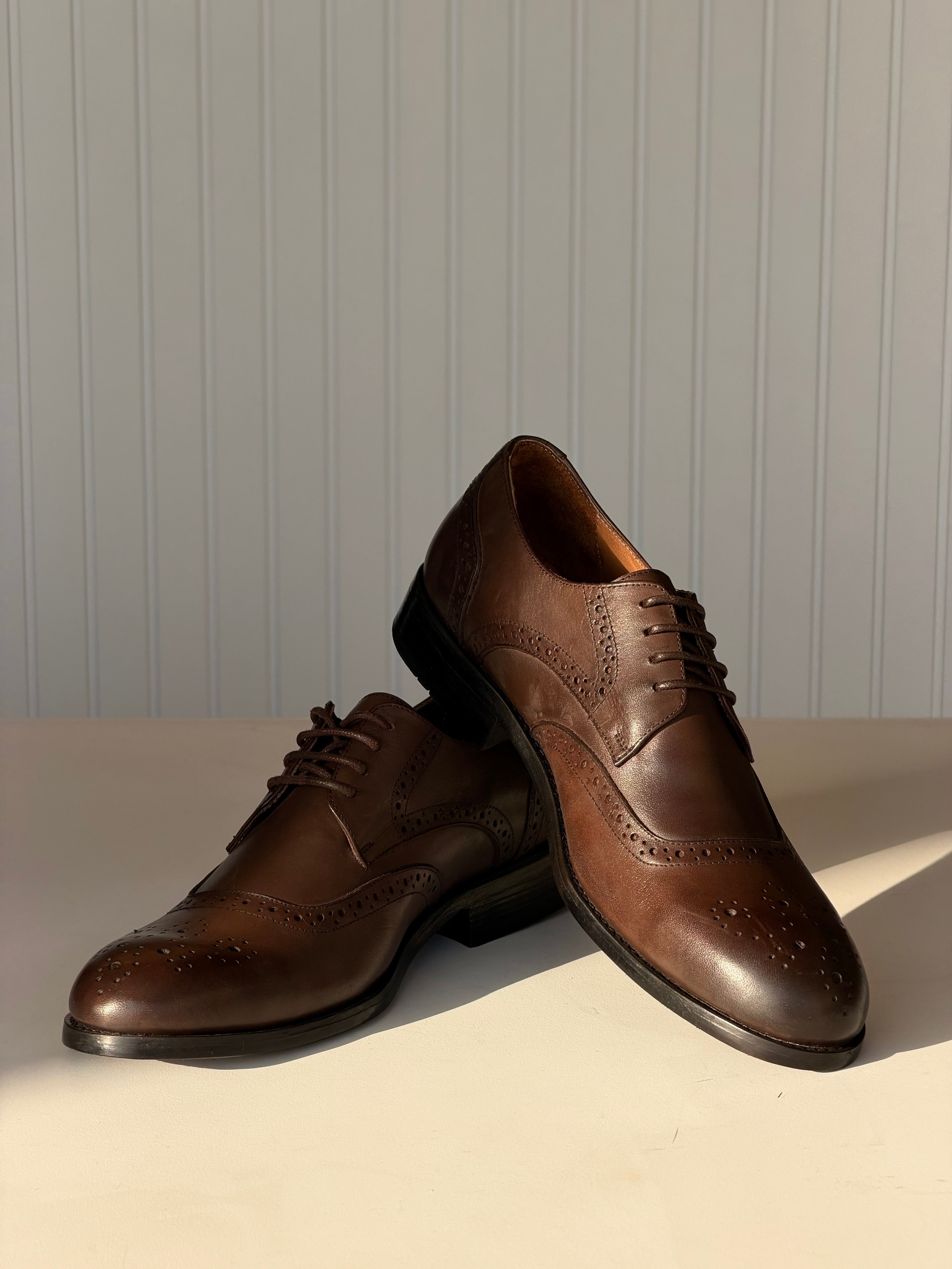 Brouge leather shoes - Brown