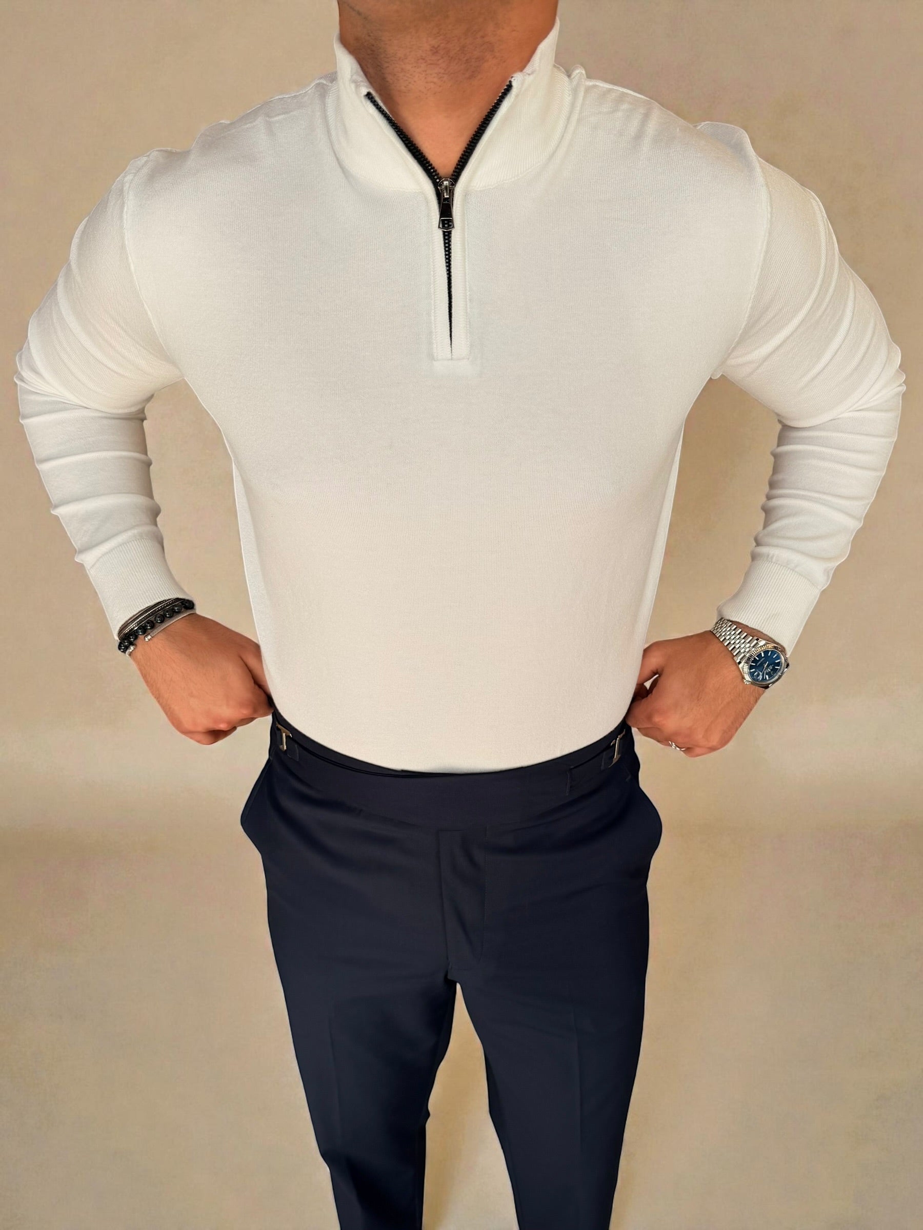 Knitwear Quarter zipper - Off white