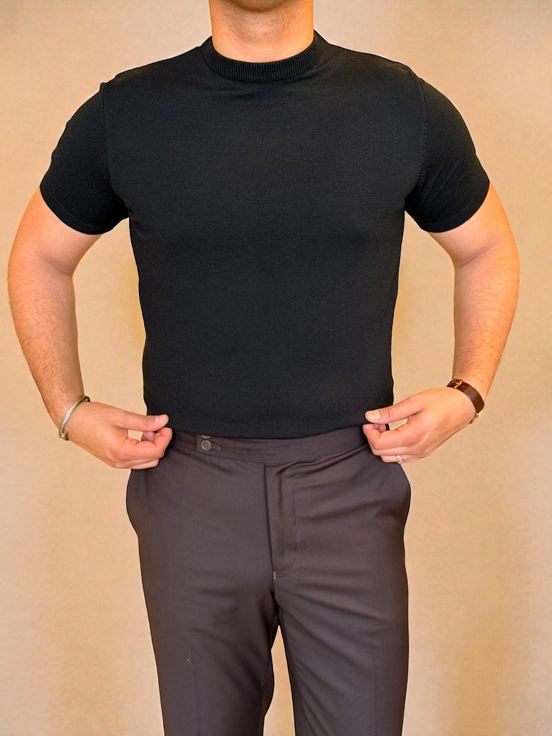 Round Knitwear basic - Black