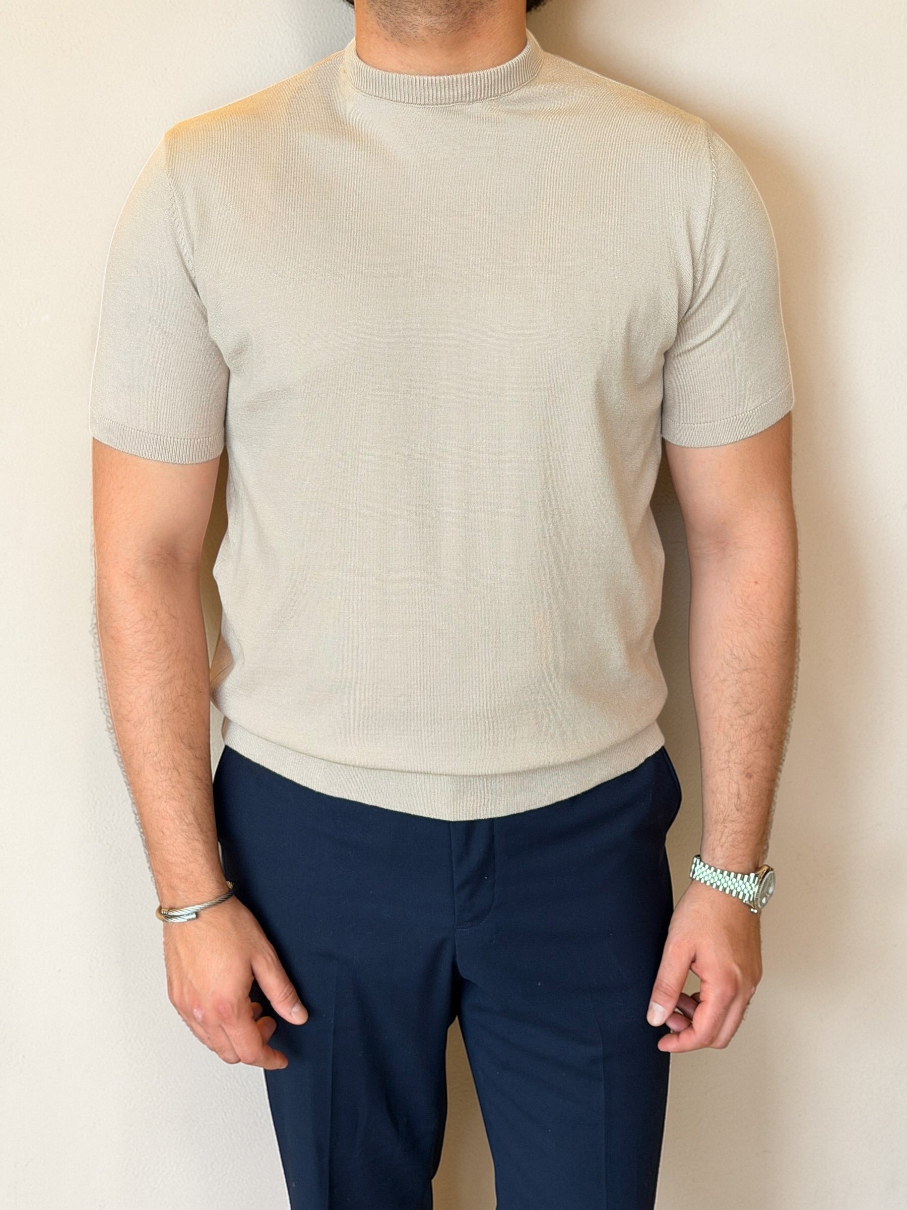 Round Knitwear basic - Beige