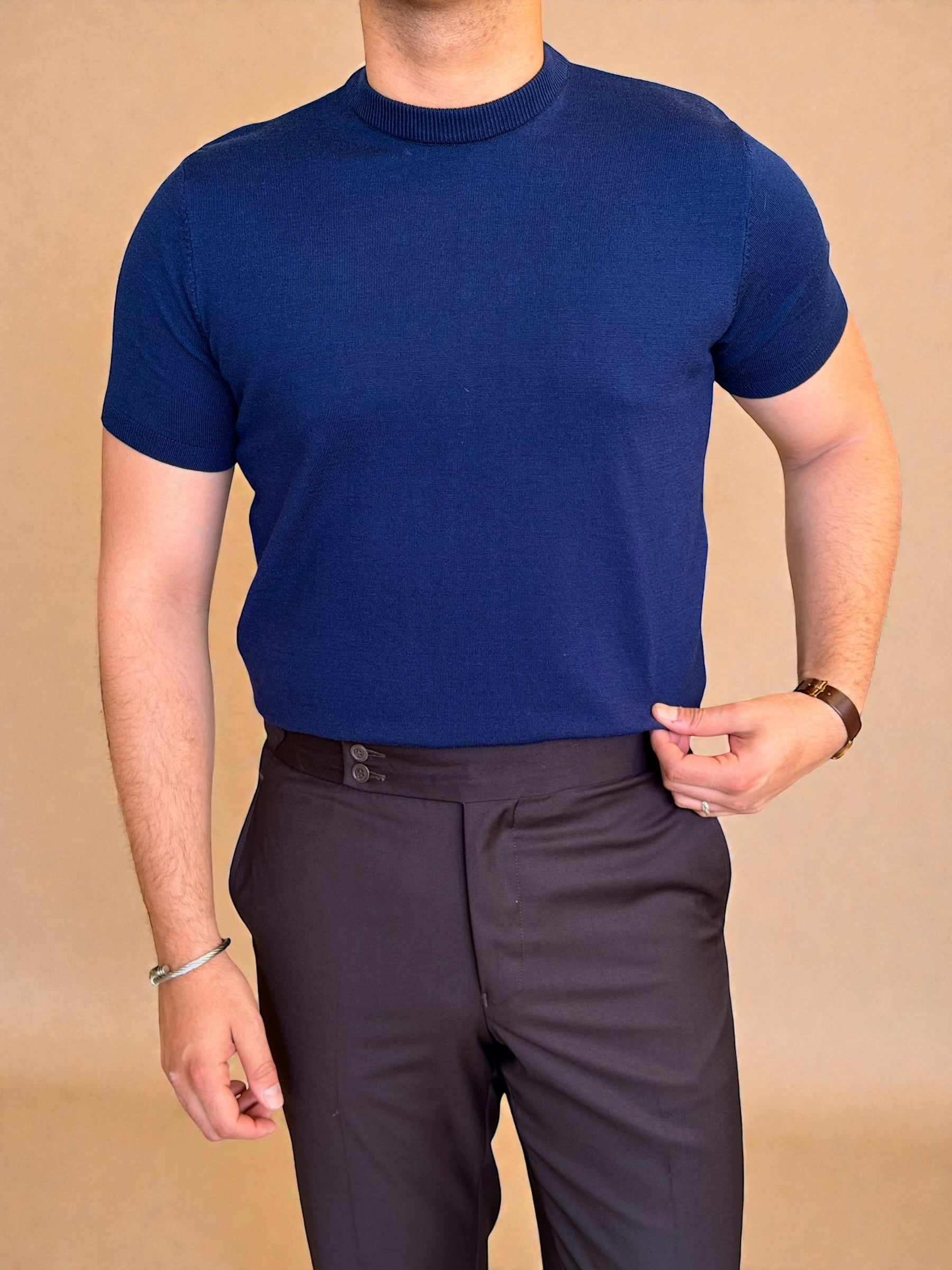 Round Knitwear basic - Navy