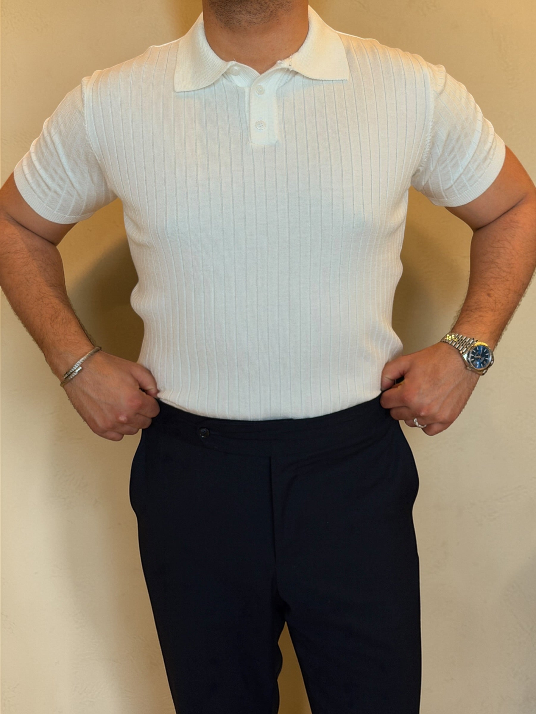 Rip polo Knitwear - Off white