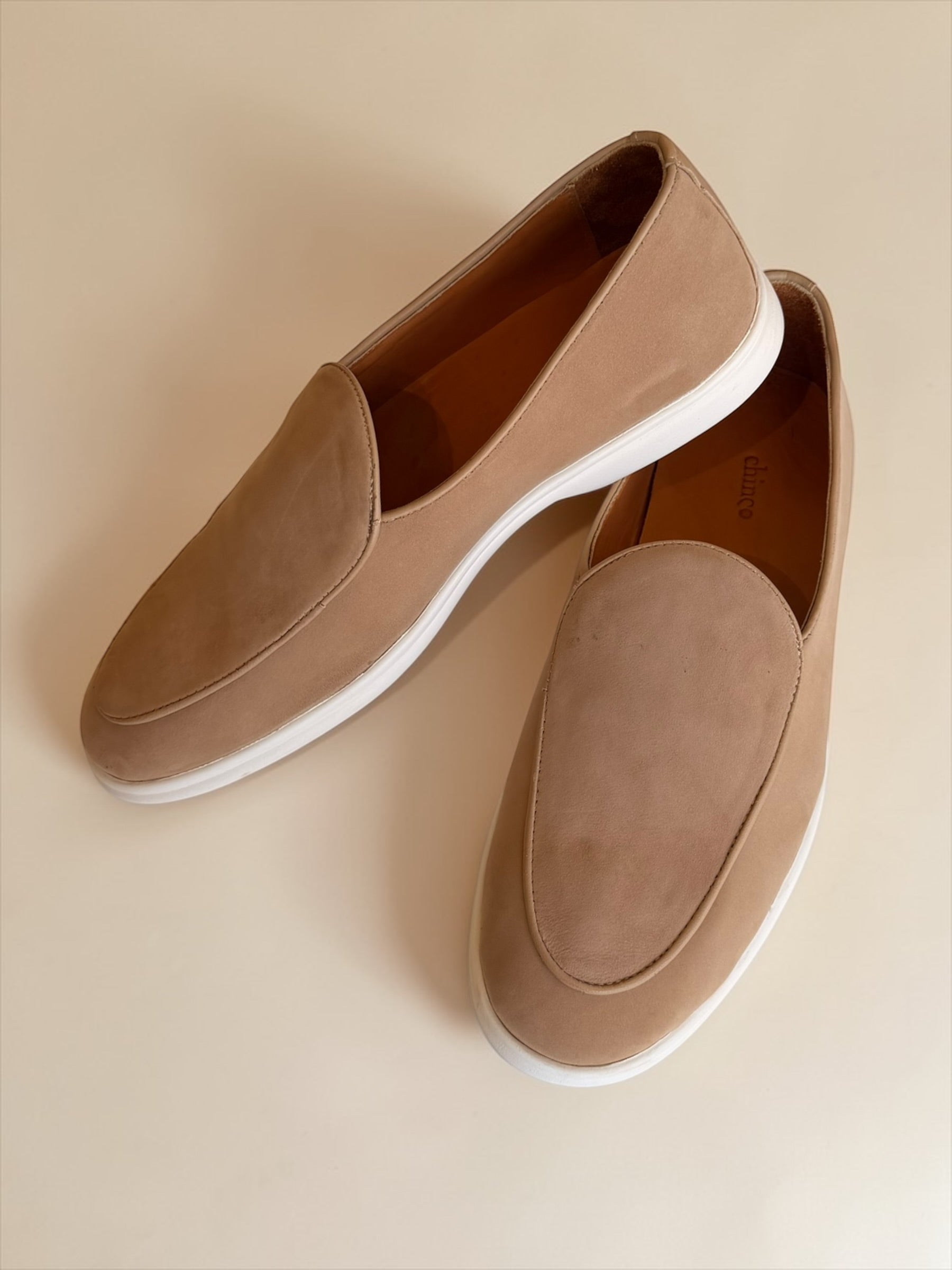 Suede leather loafers - Baige
