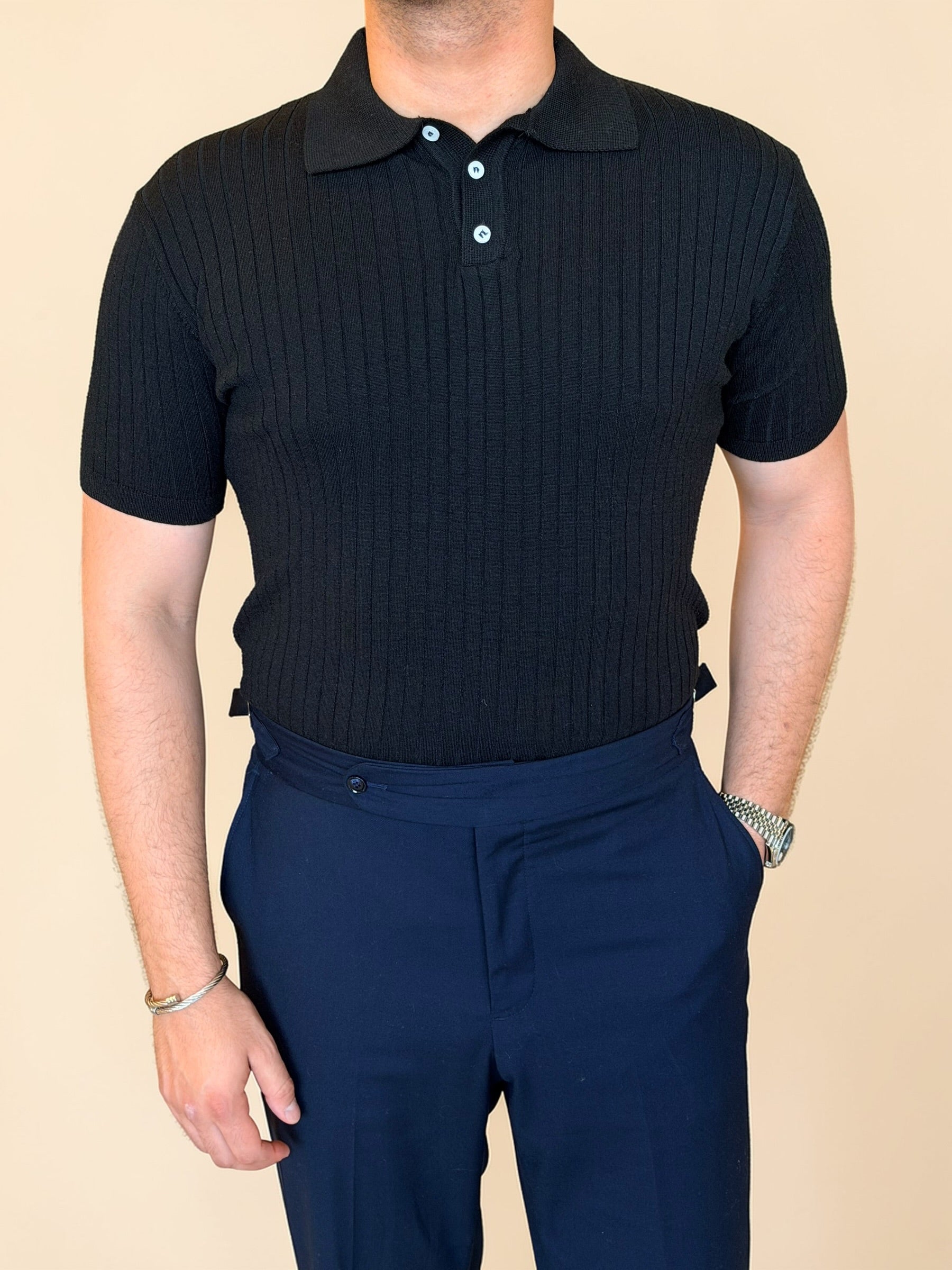 Rip polo Knitwear - Black