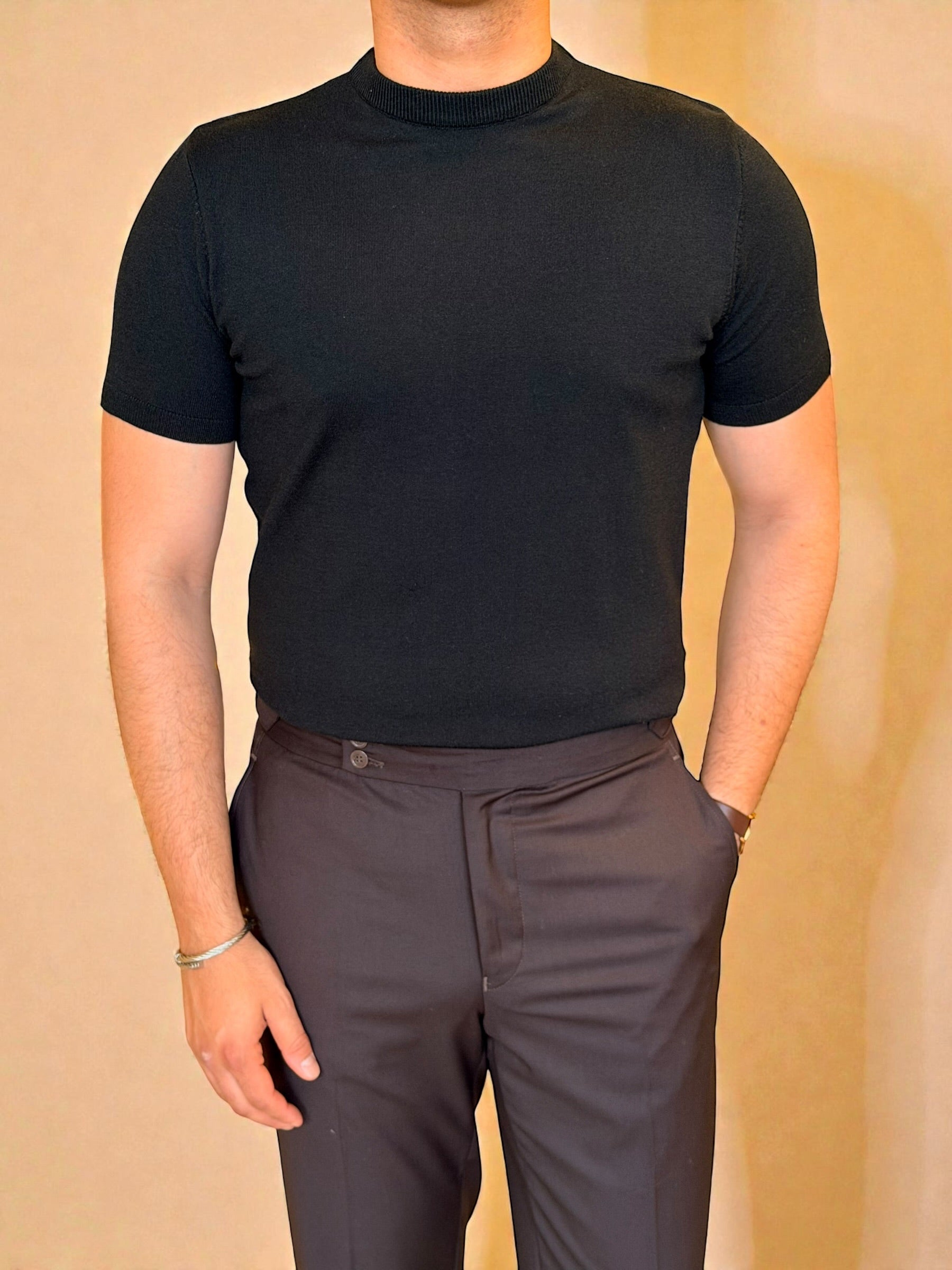 Round Knitwear basic - Black