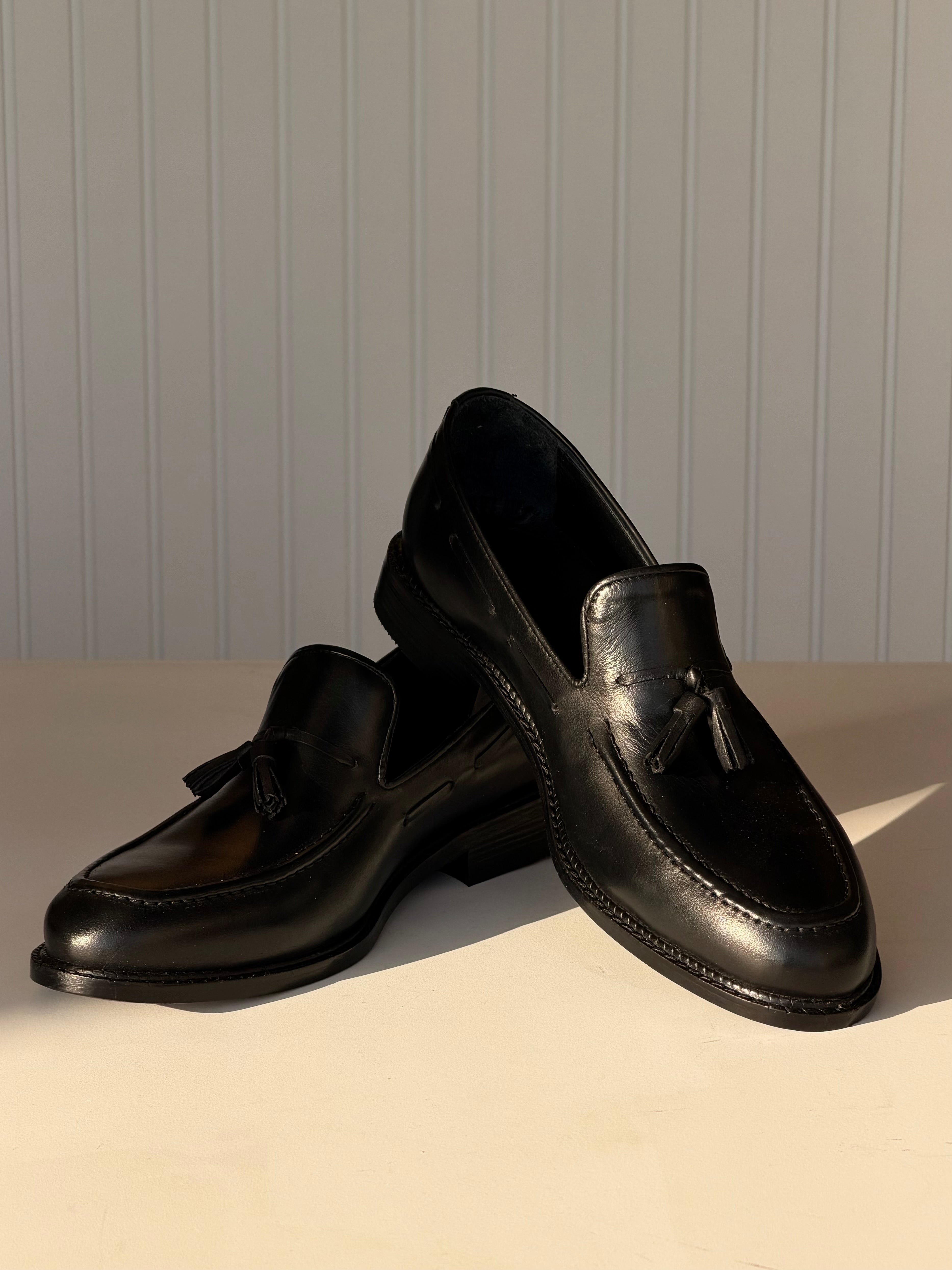 Tassels leather shoes - Black