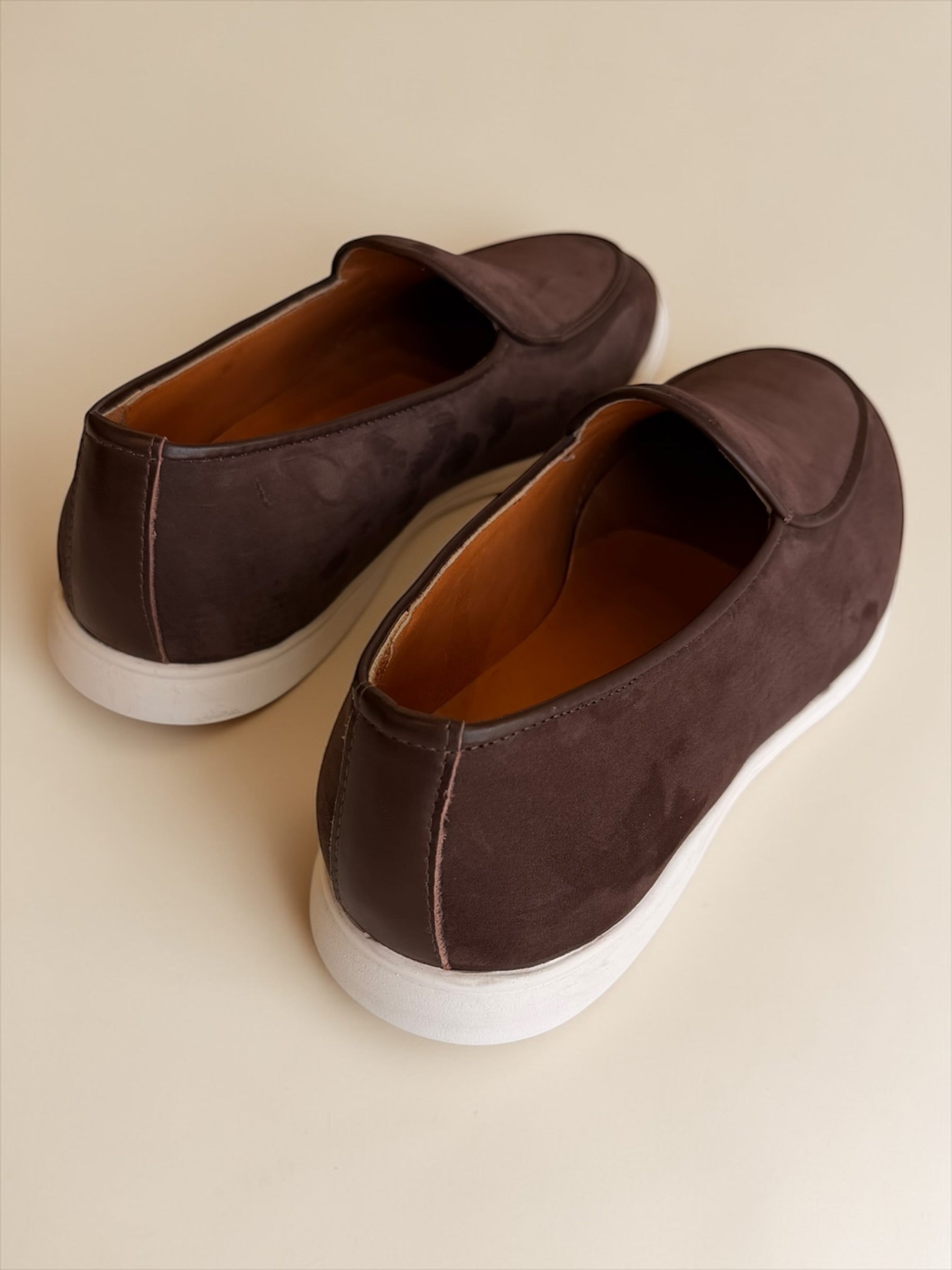 Suede leather loafers - Brown