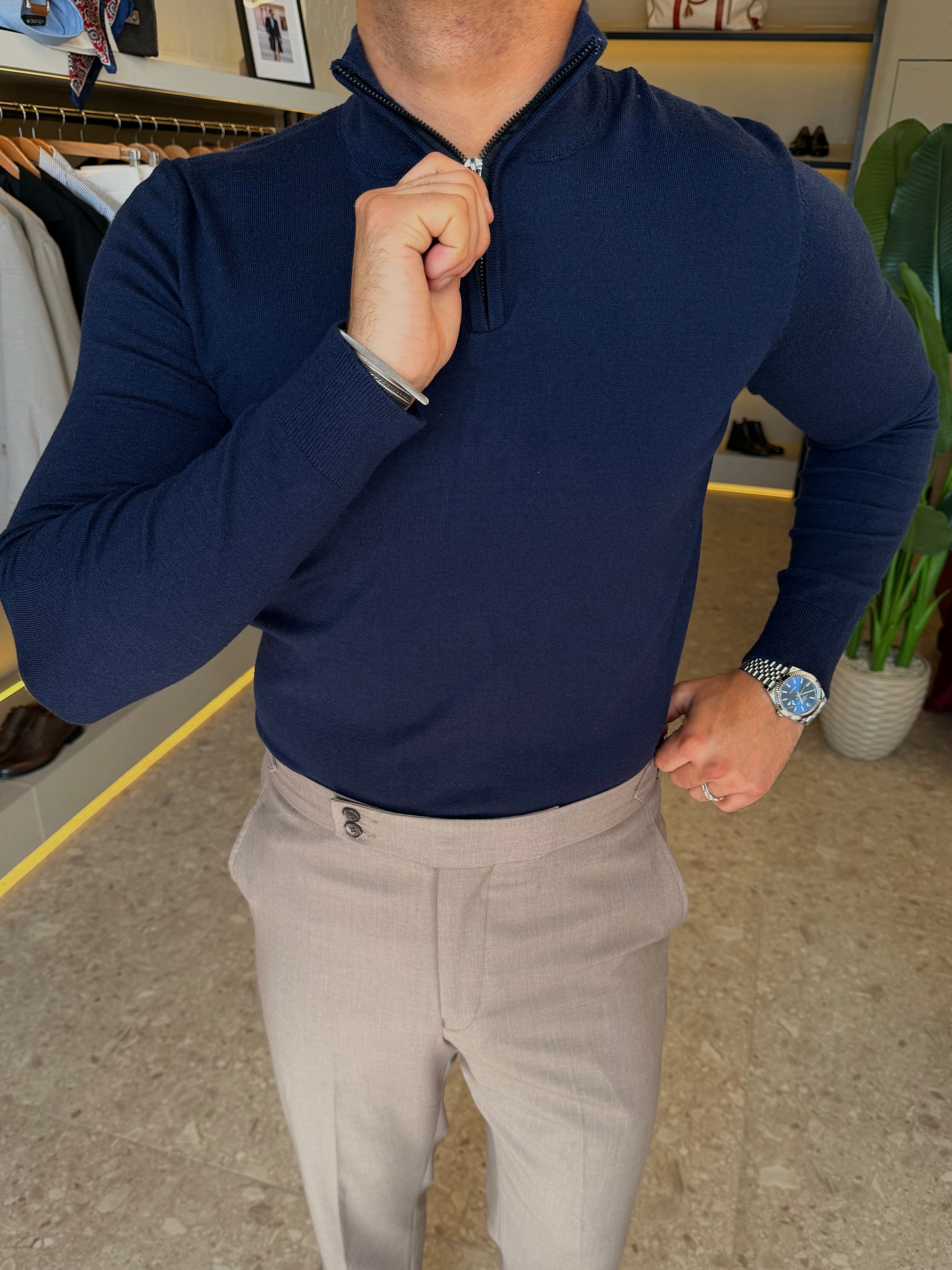 Knitwear Quarter zipper - Navy