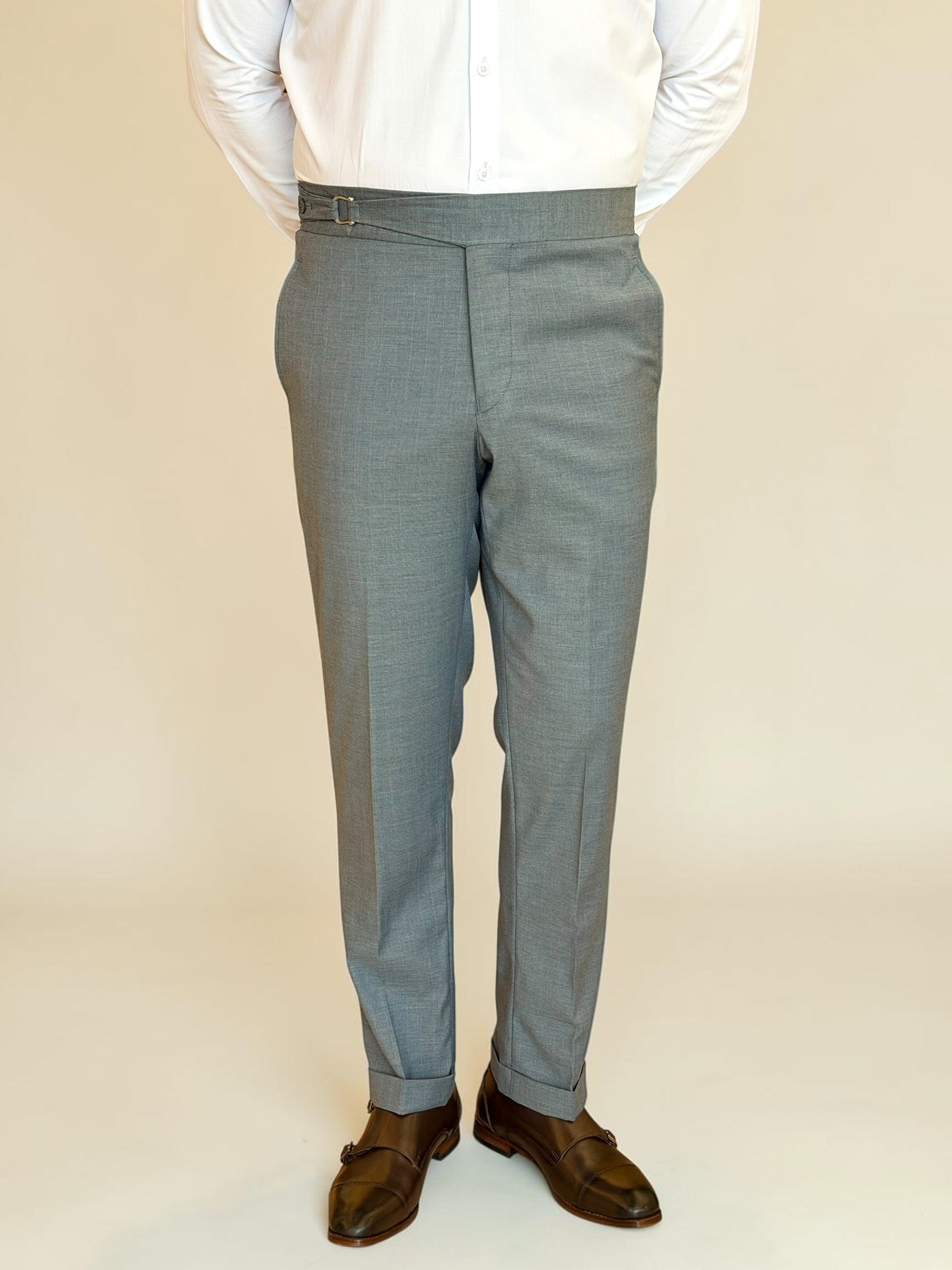 One side stripe gurkha trousers - Blue