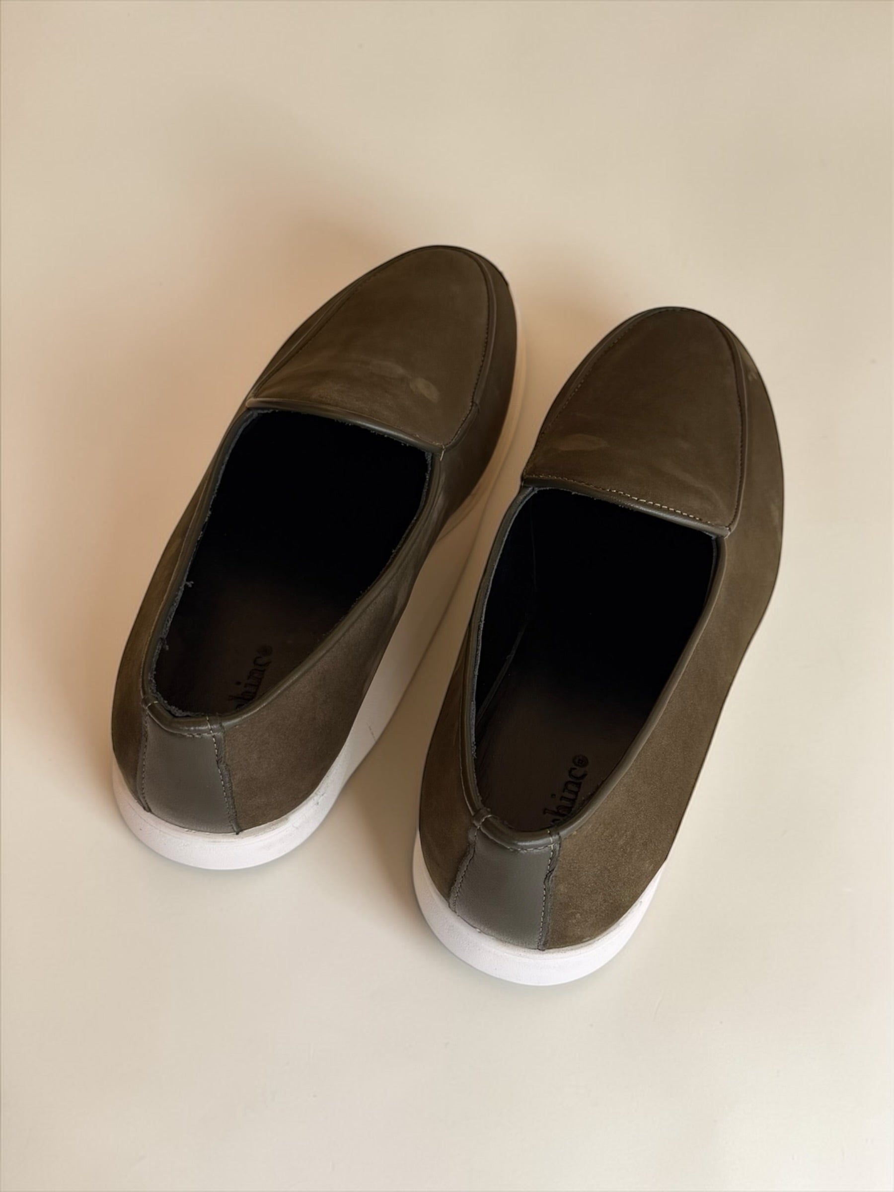 Suede leather loafers - Olive