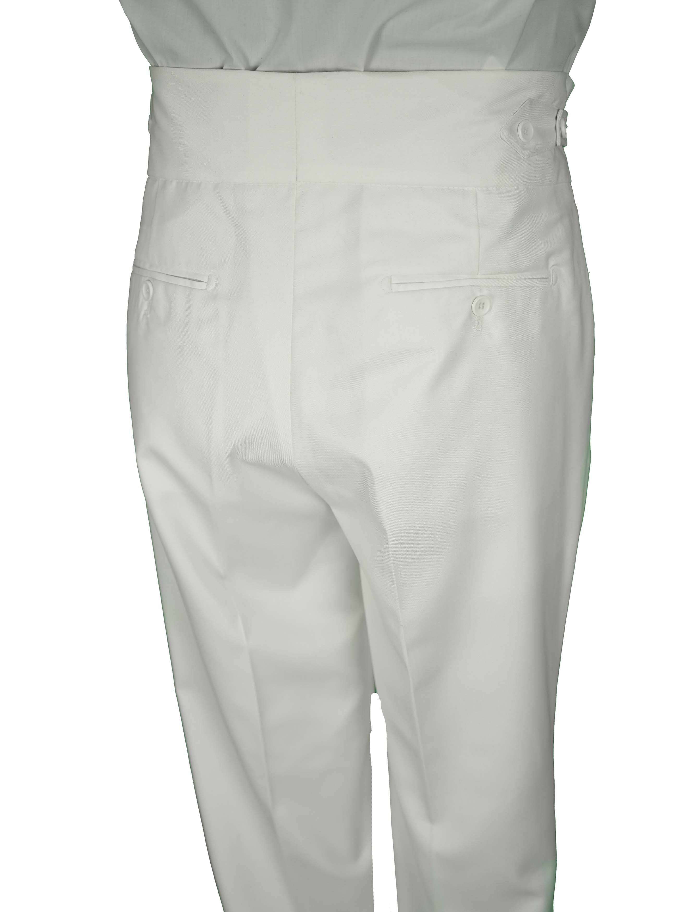 Two side high waist gurkhra trousers - White