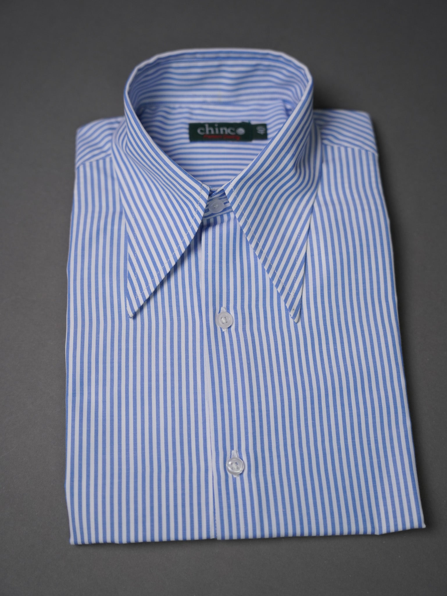 slim fit Long Point collar classic chemise -Baby blue S