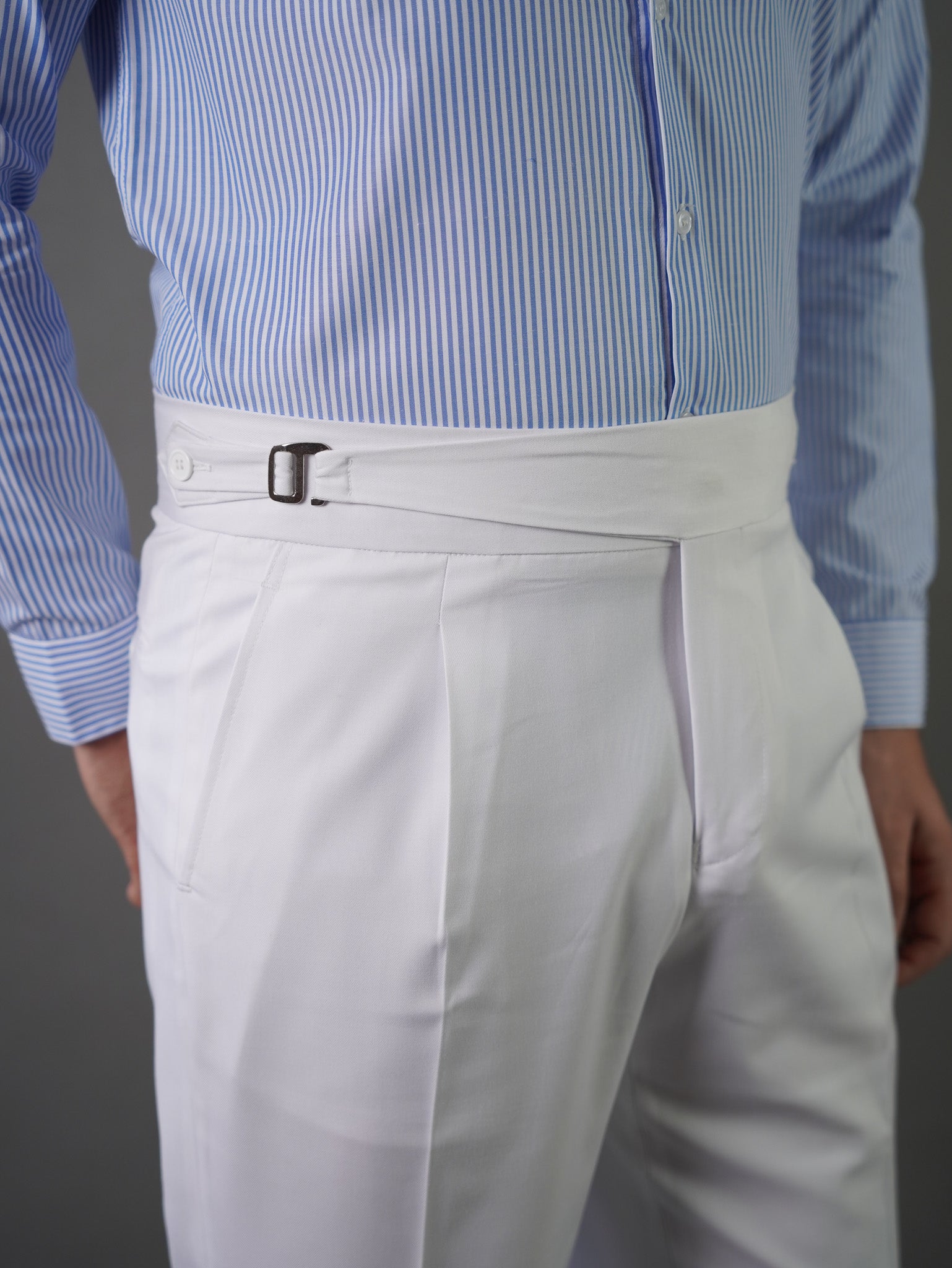 Hook two side Gurkha trousers - white