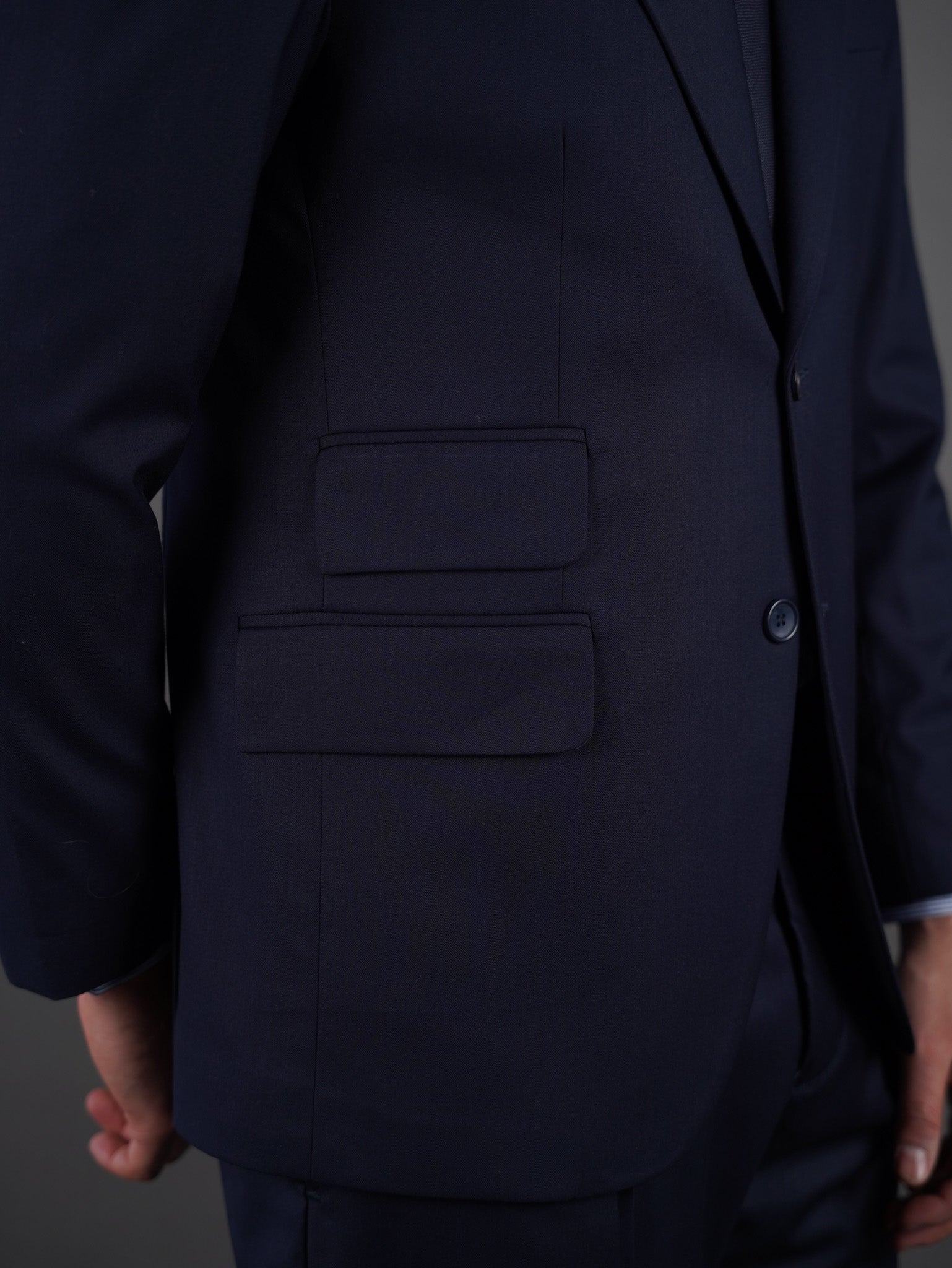 "Slim fit suit with two pockets - NAVY