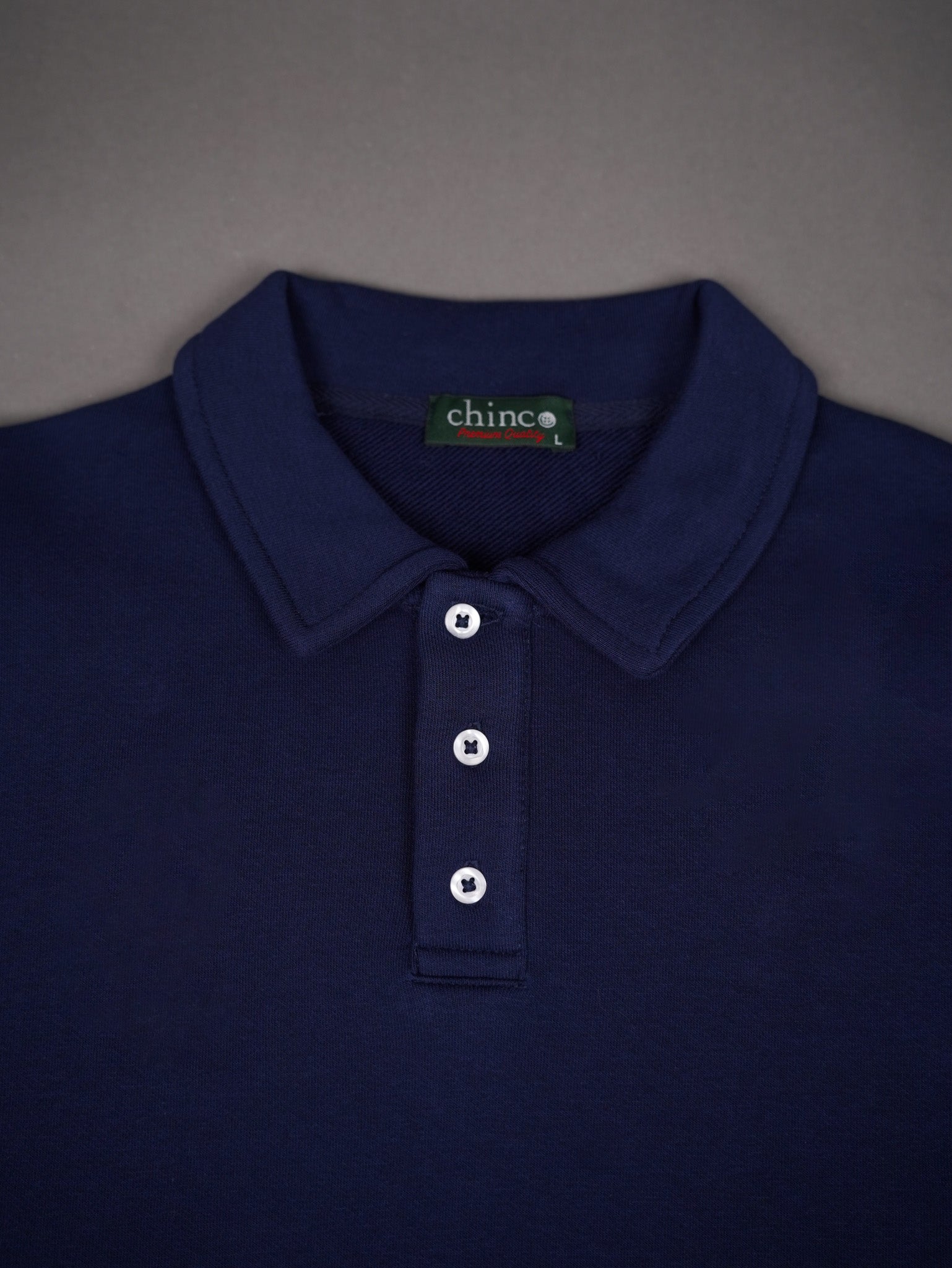 Polo collar sweat - NAVY