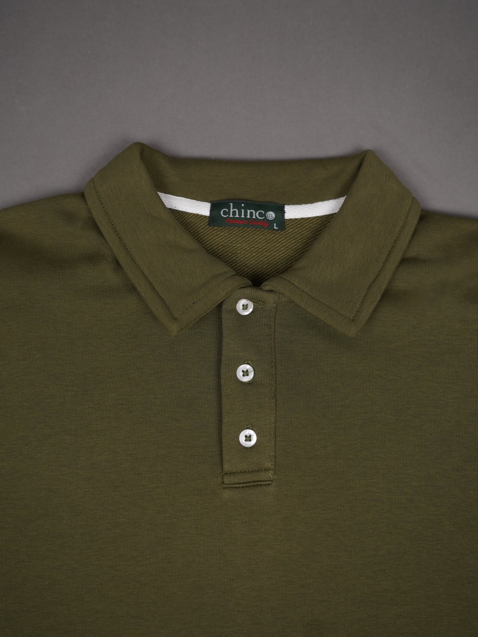 Polo collar sweater OLIVE
