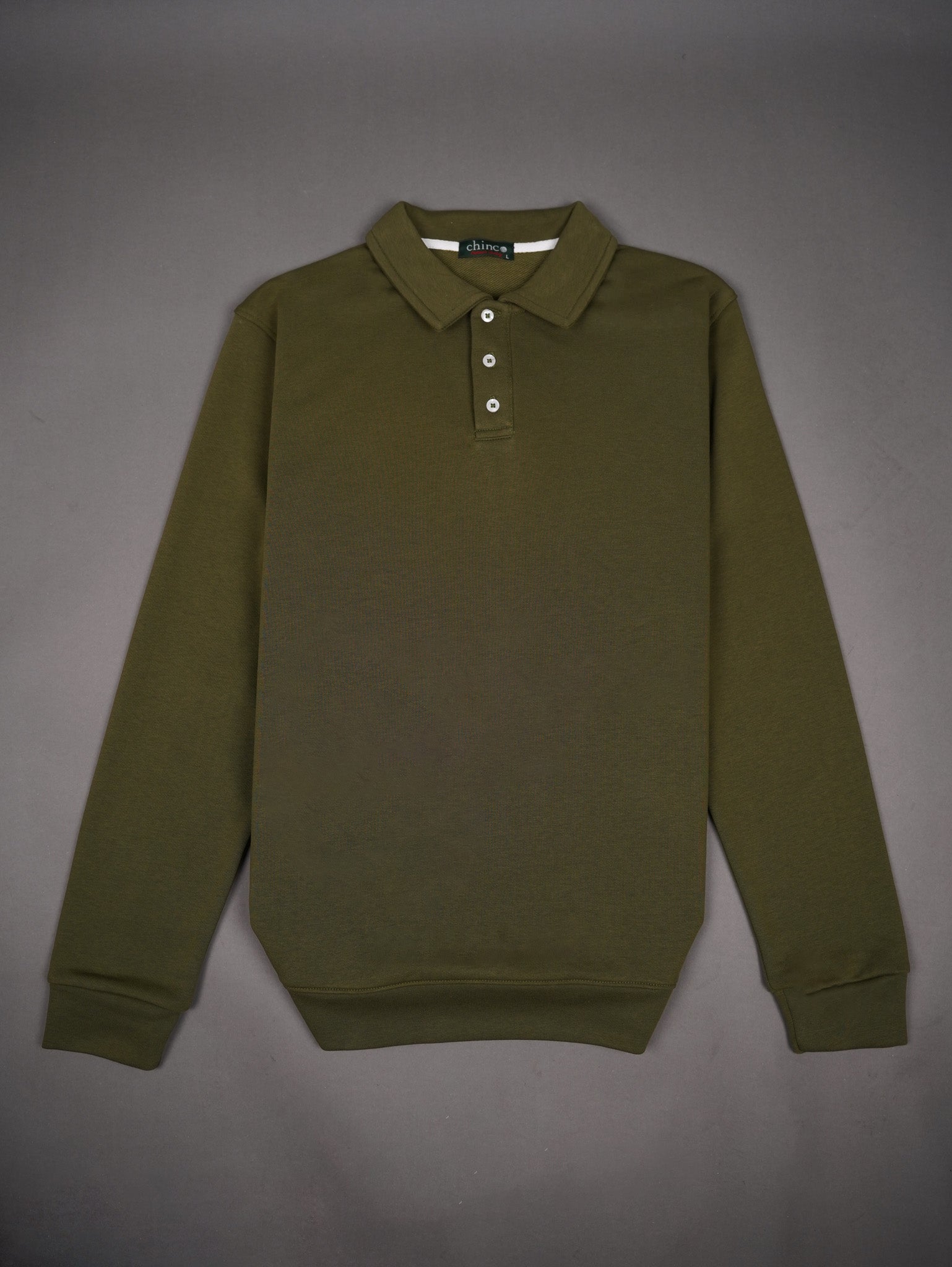 Polo collar sweater OLIVE
