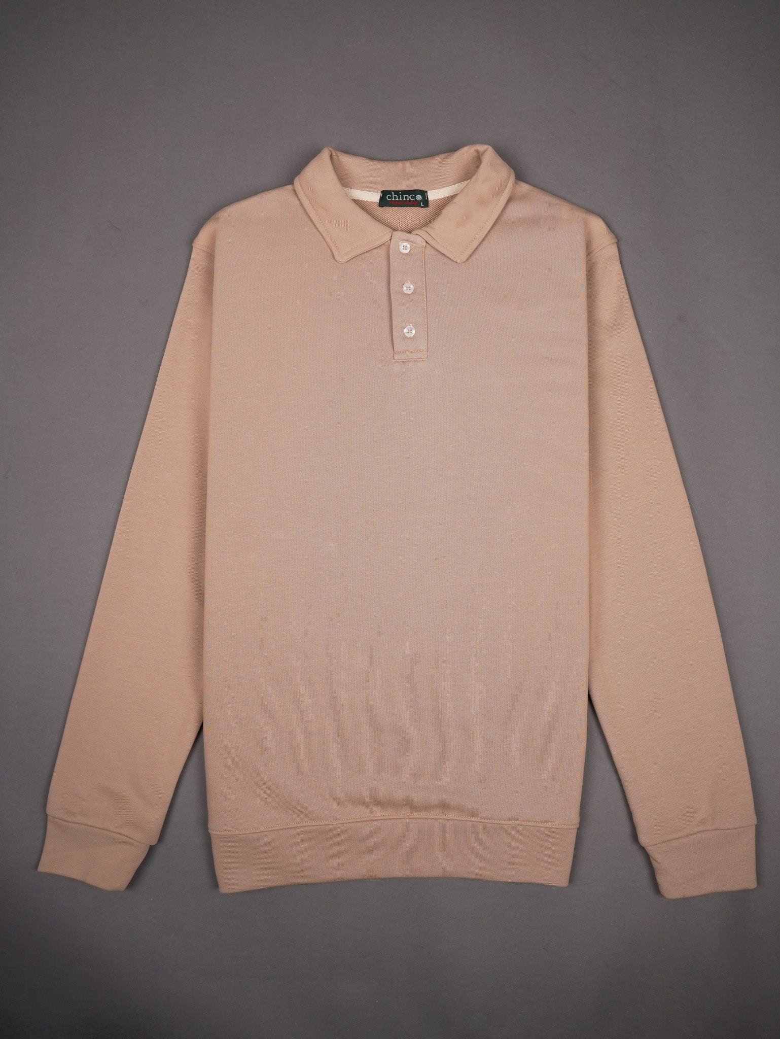 Polo collar sweater - BEIGE