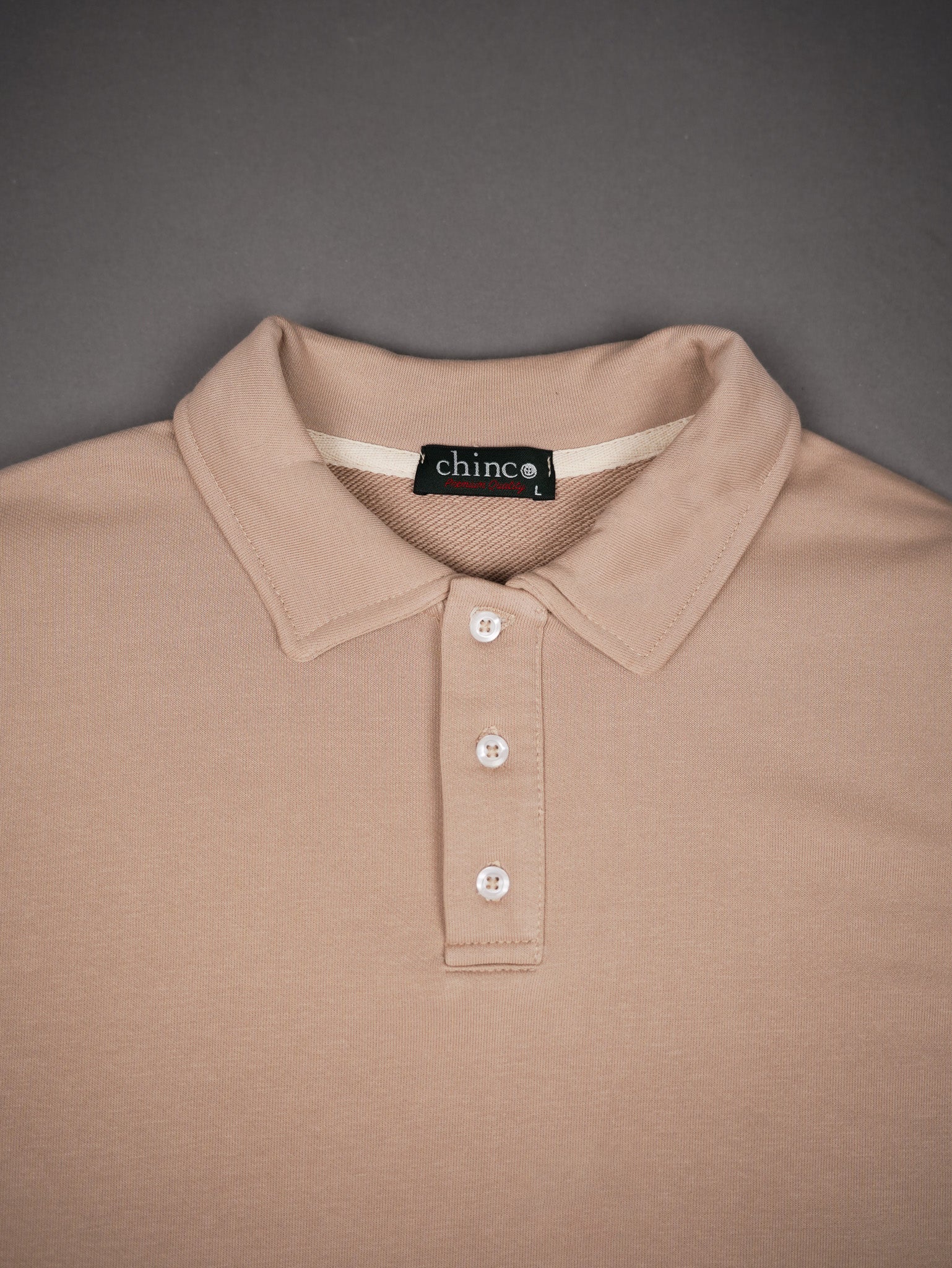 Polo collar sweater - BEIGE