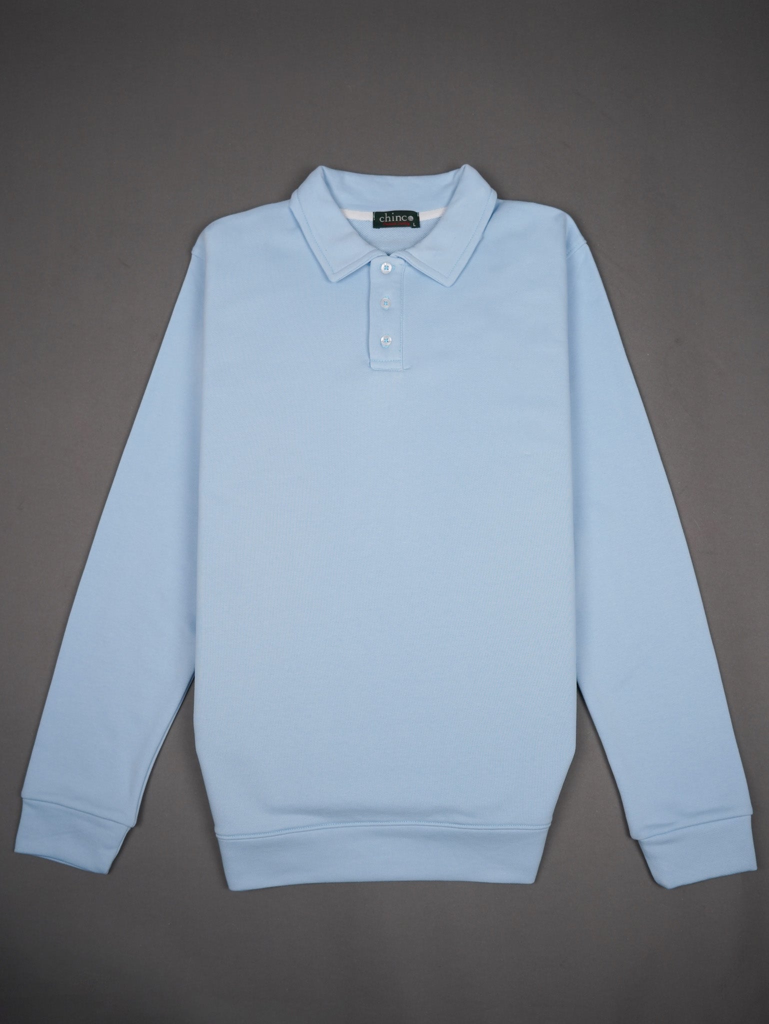 Polo collar sweater - BABY BLUE