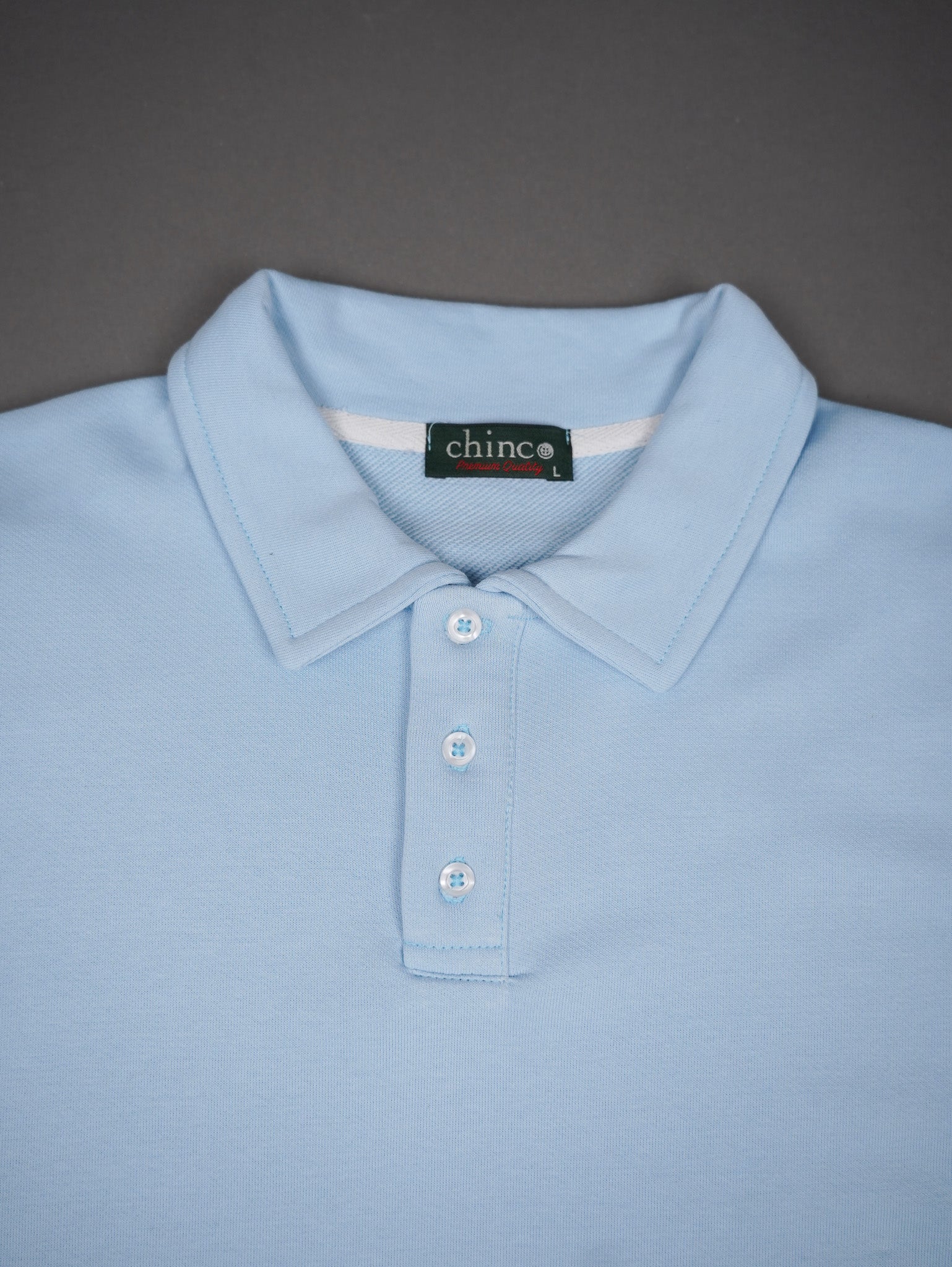 Polo collar sweater - BABY BLUE