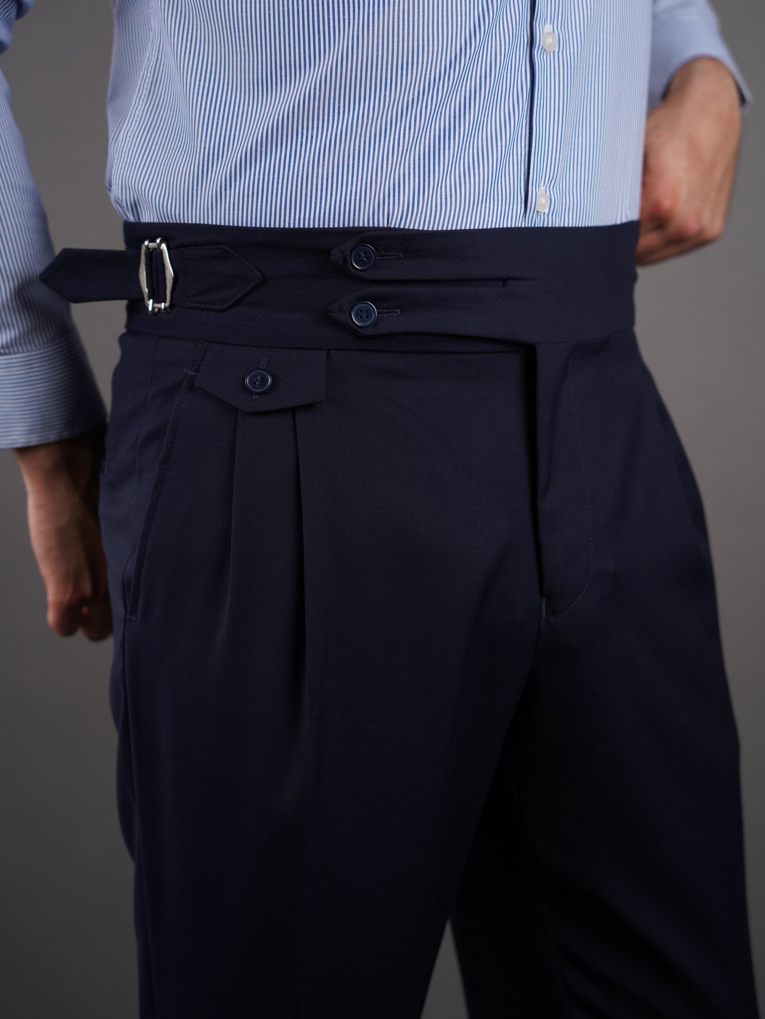 Double button Gurkha trousers - navy