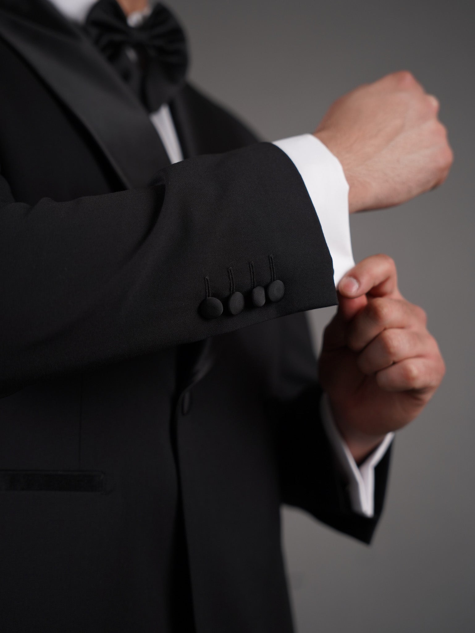 Double-Breasted Wide Shawl Collar Blazer - Black