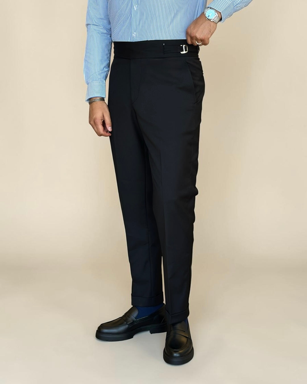 Hook chino trouser - black