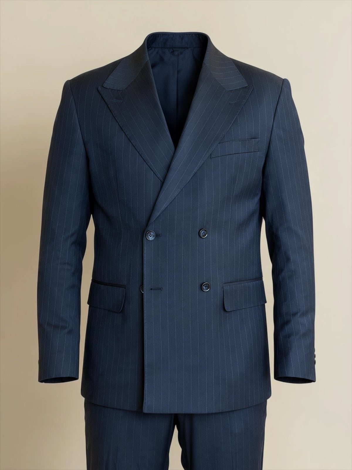 Pinstripe Double-Breasted suit - Navy