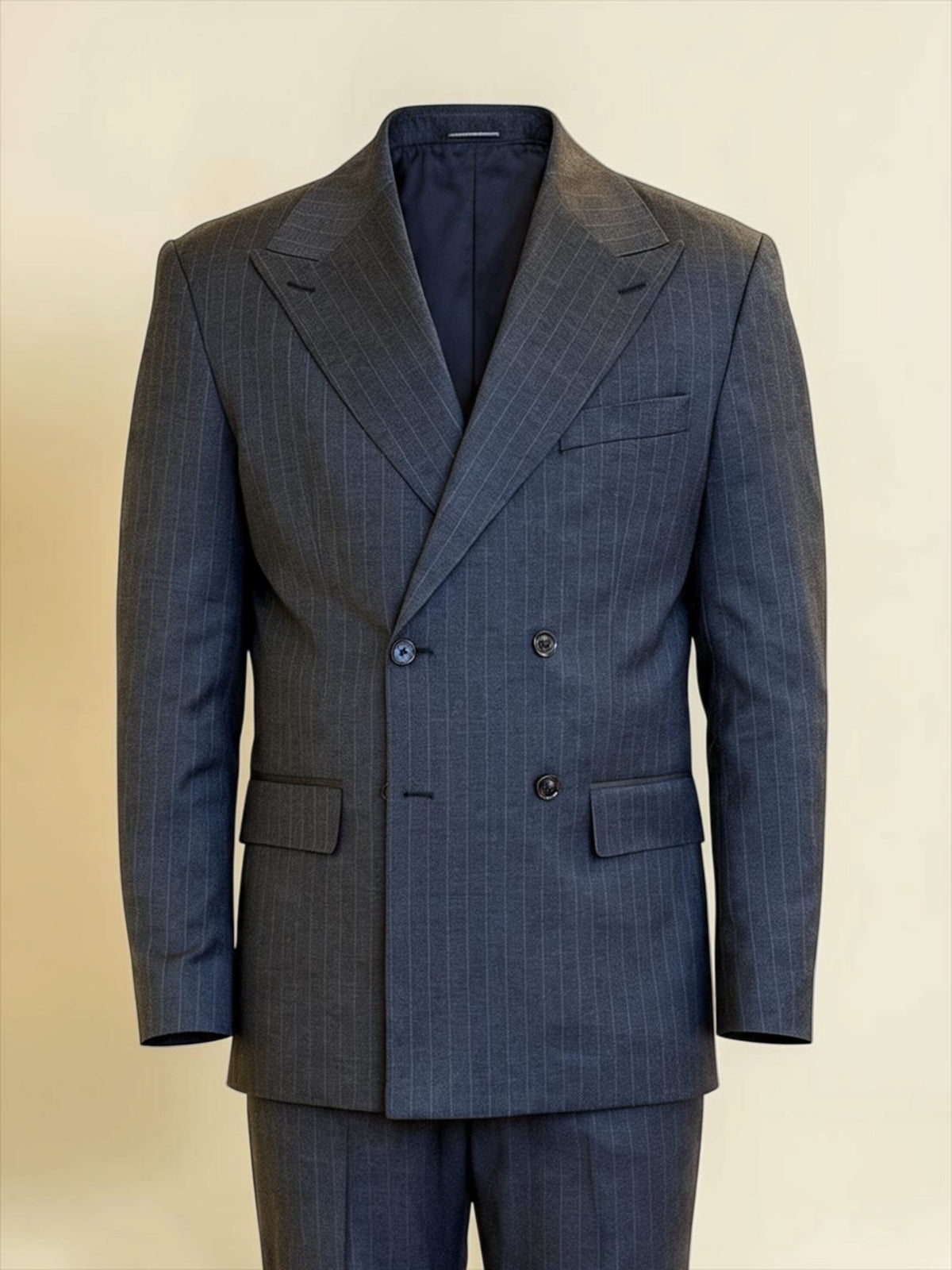 Pinstripe Double-Breasted suit - Dark gray