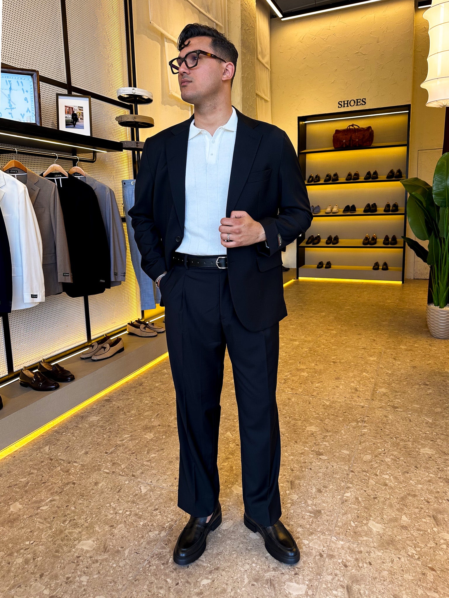 Oversized Unlined Suit - black