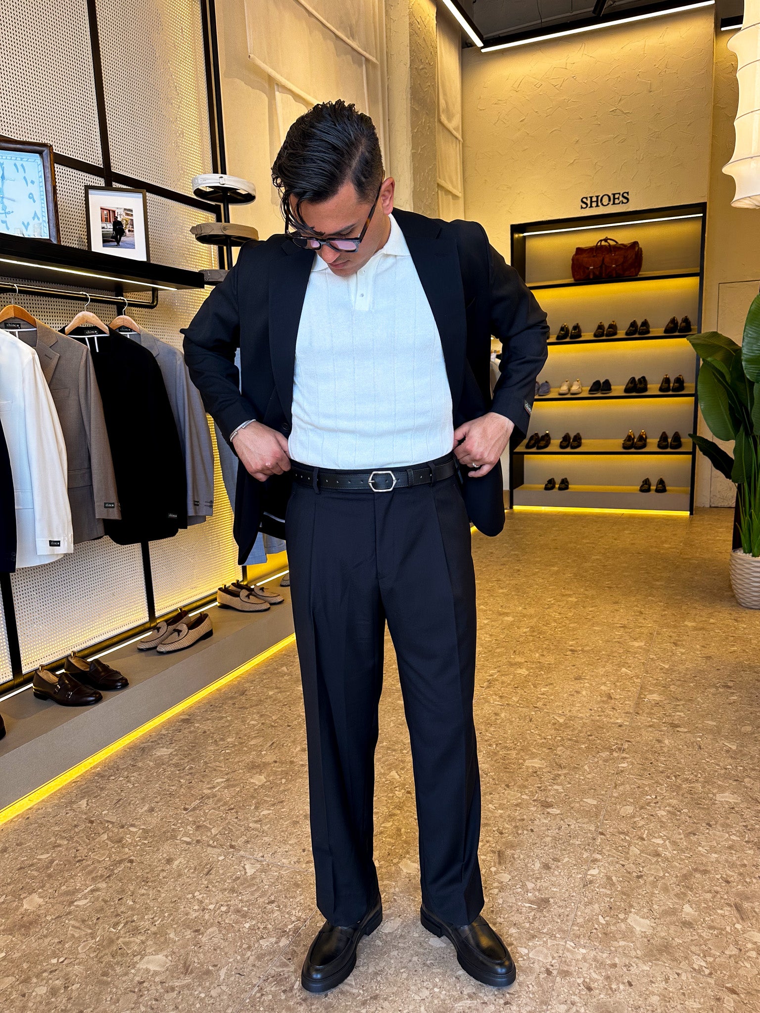 Oversized Unlined Suit - black