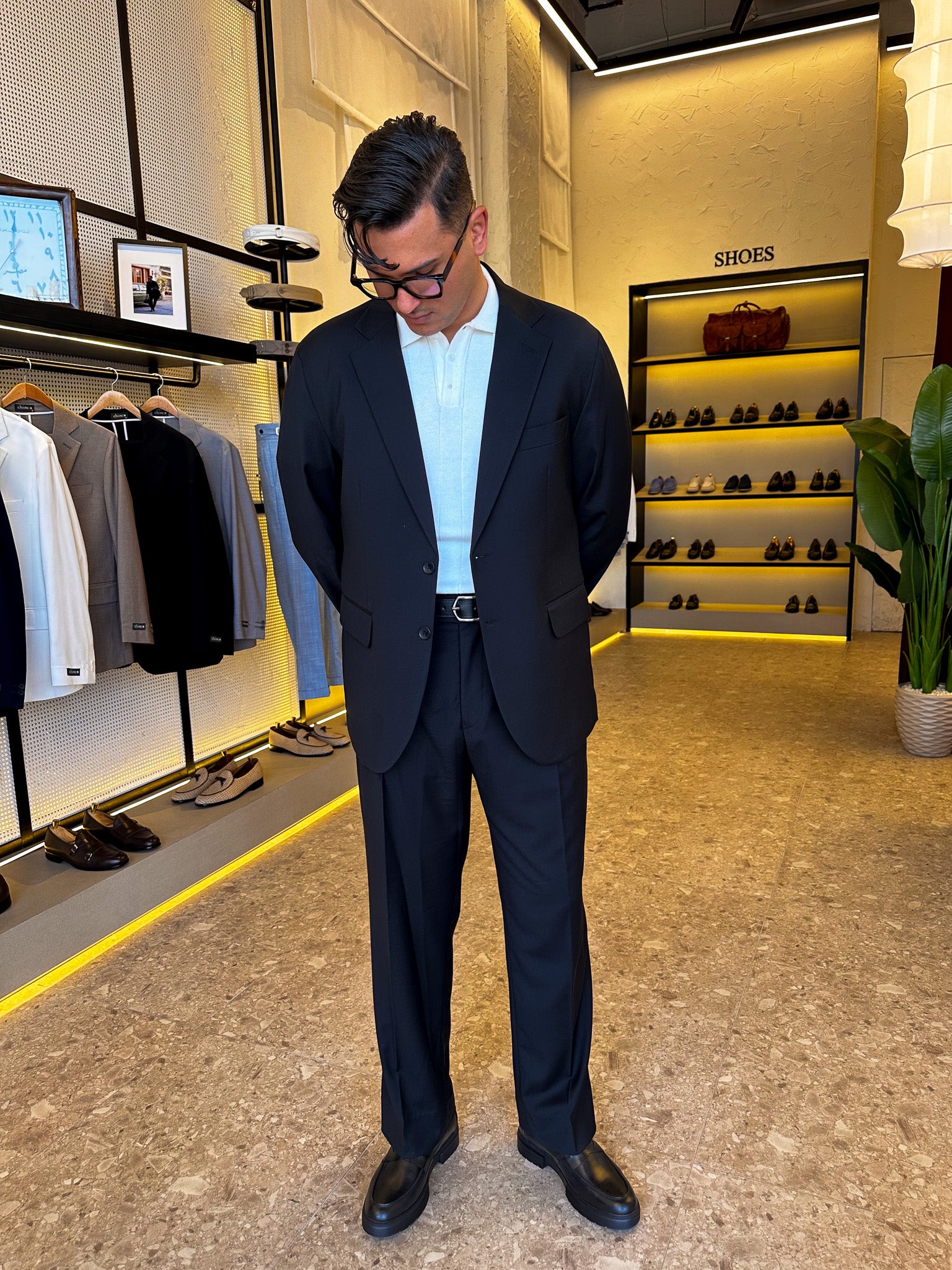 Oversized Unlined Suit - black
