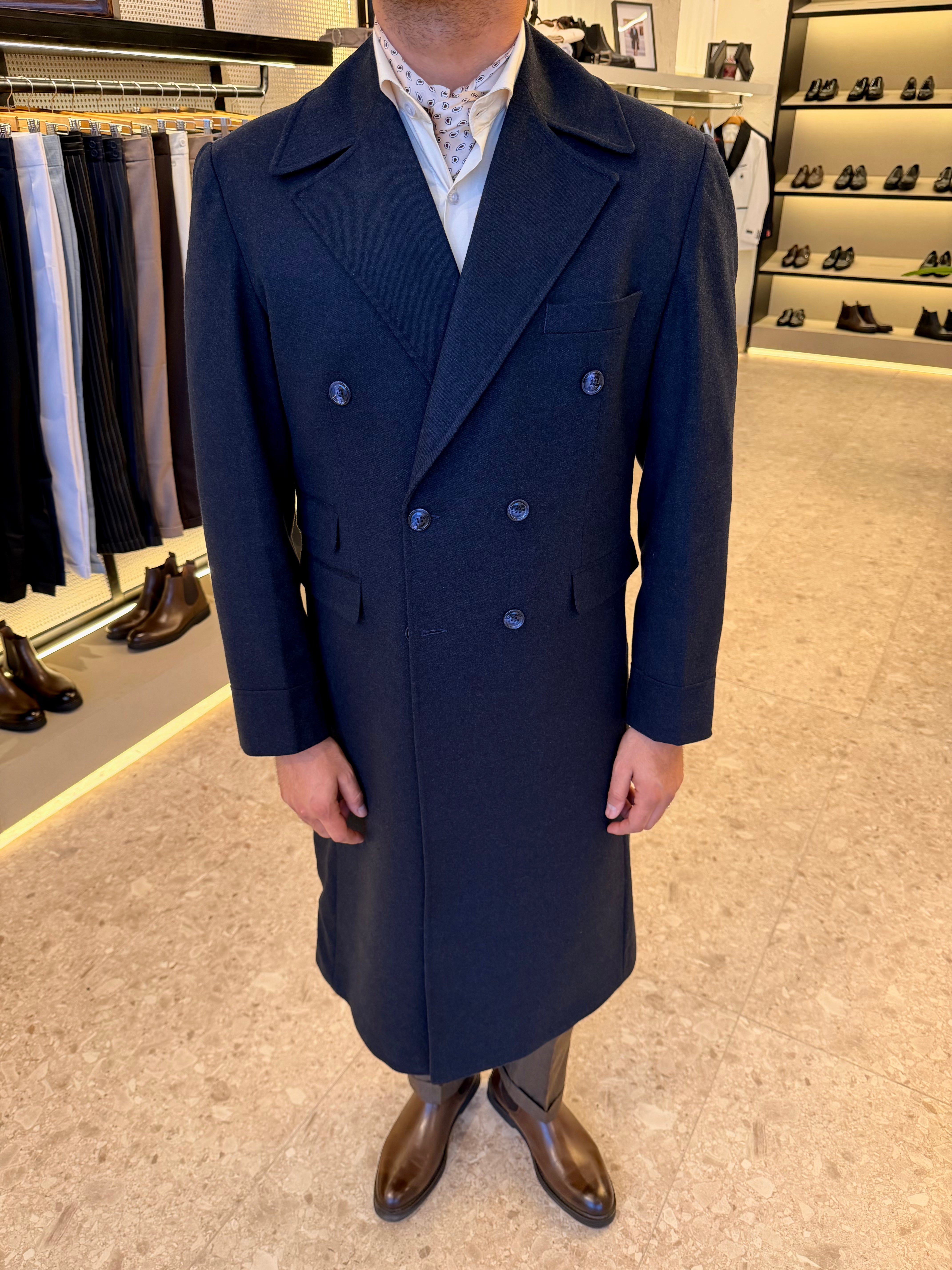 long double breasted coat - Navy