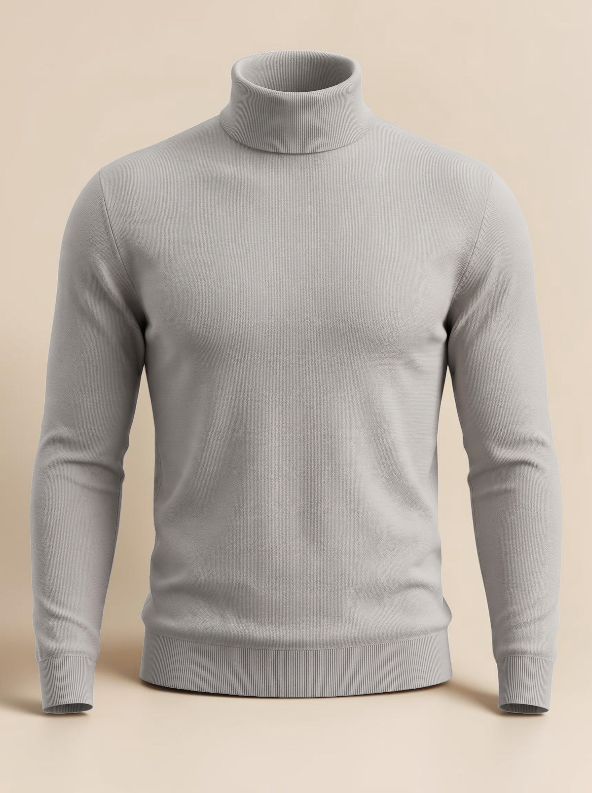 High-Neck Knitwear - Gray
