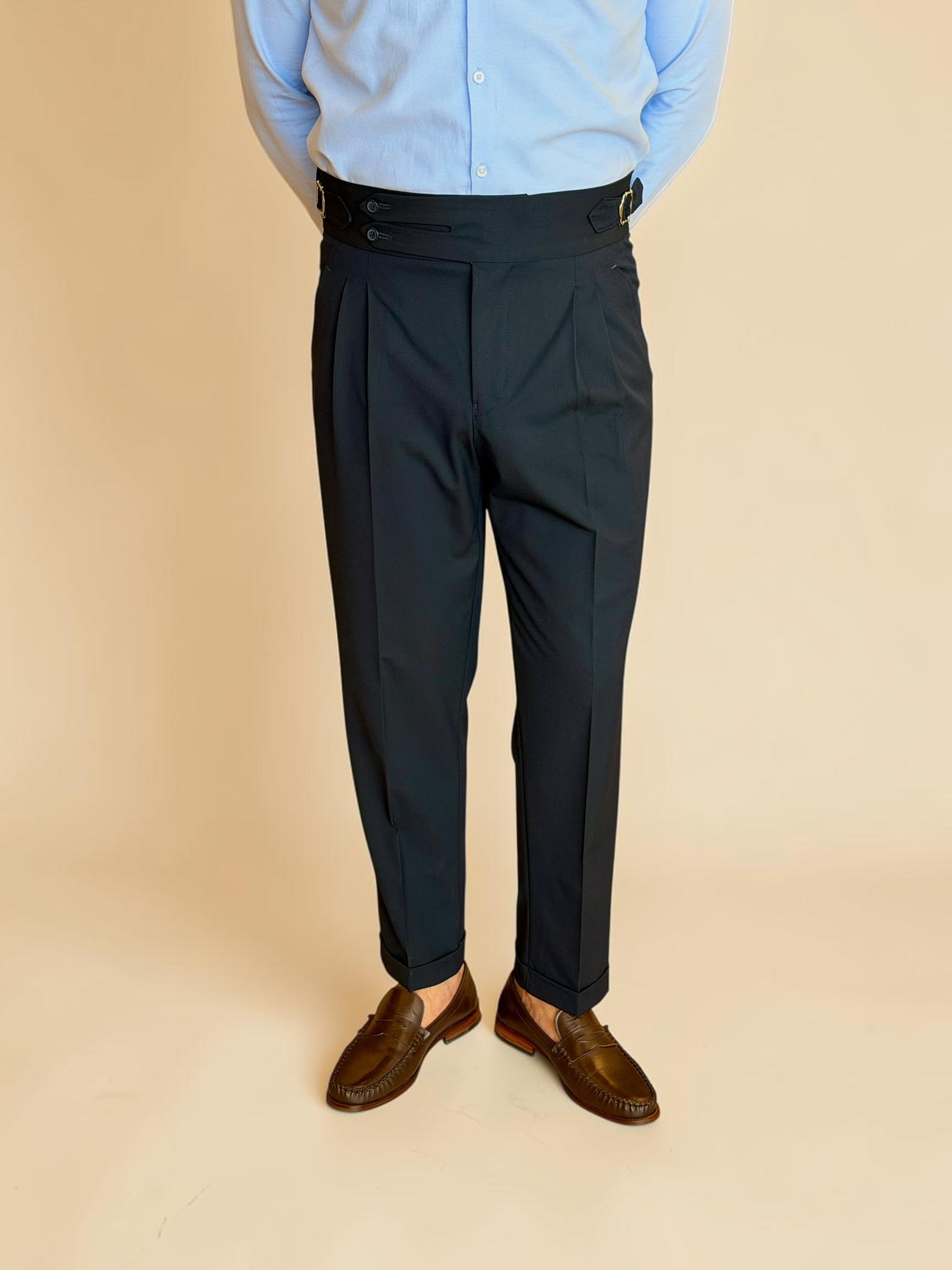 Double-Belt Gurkha Trousers - Navy
