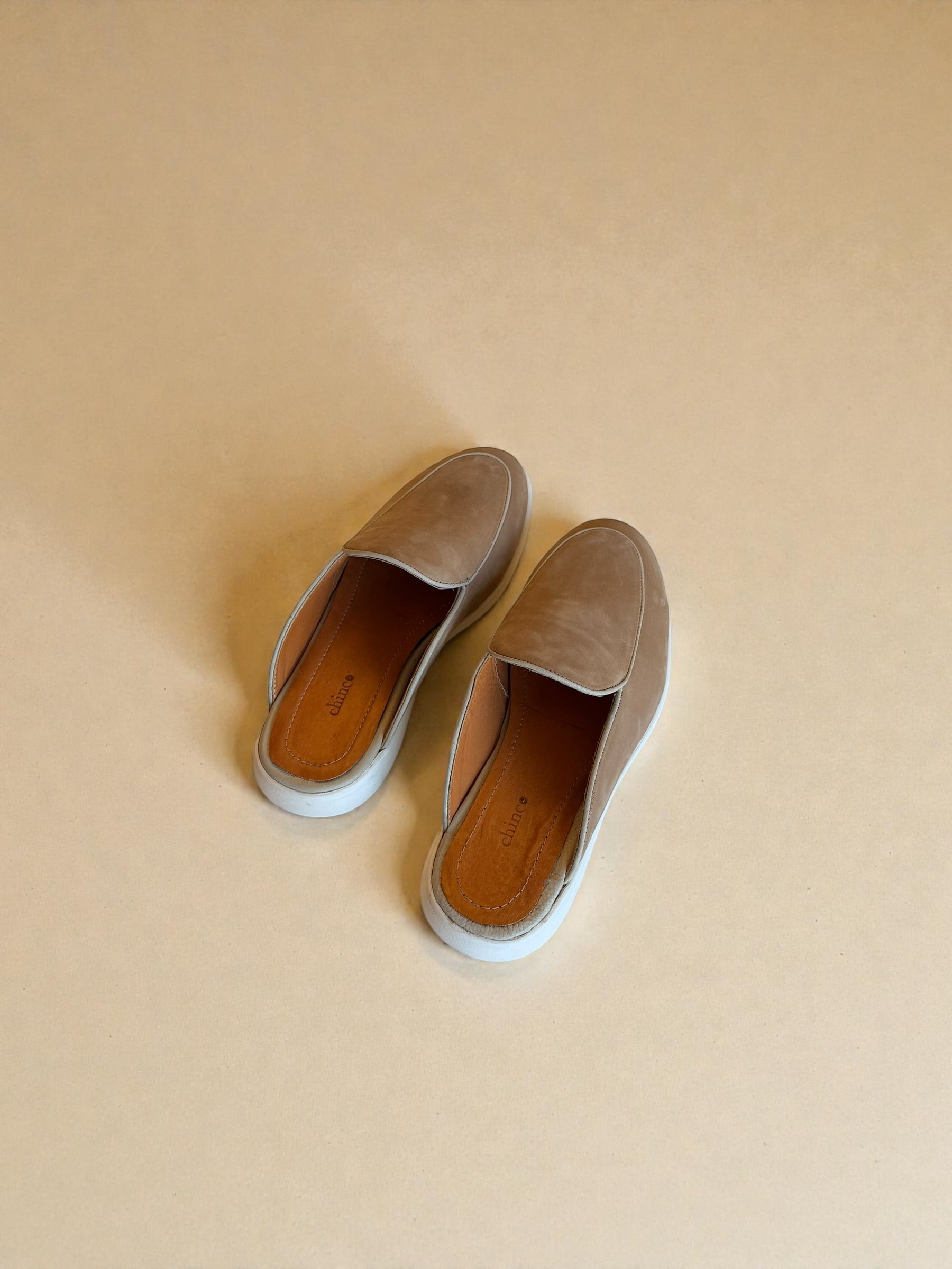 Suede Mule - Beige