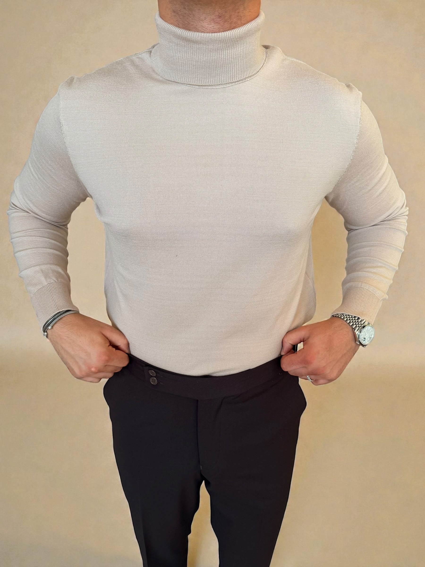 Knitwear High-Neck - Beige