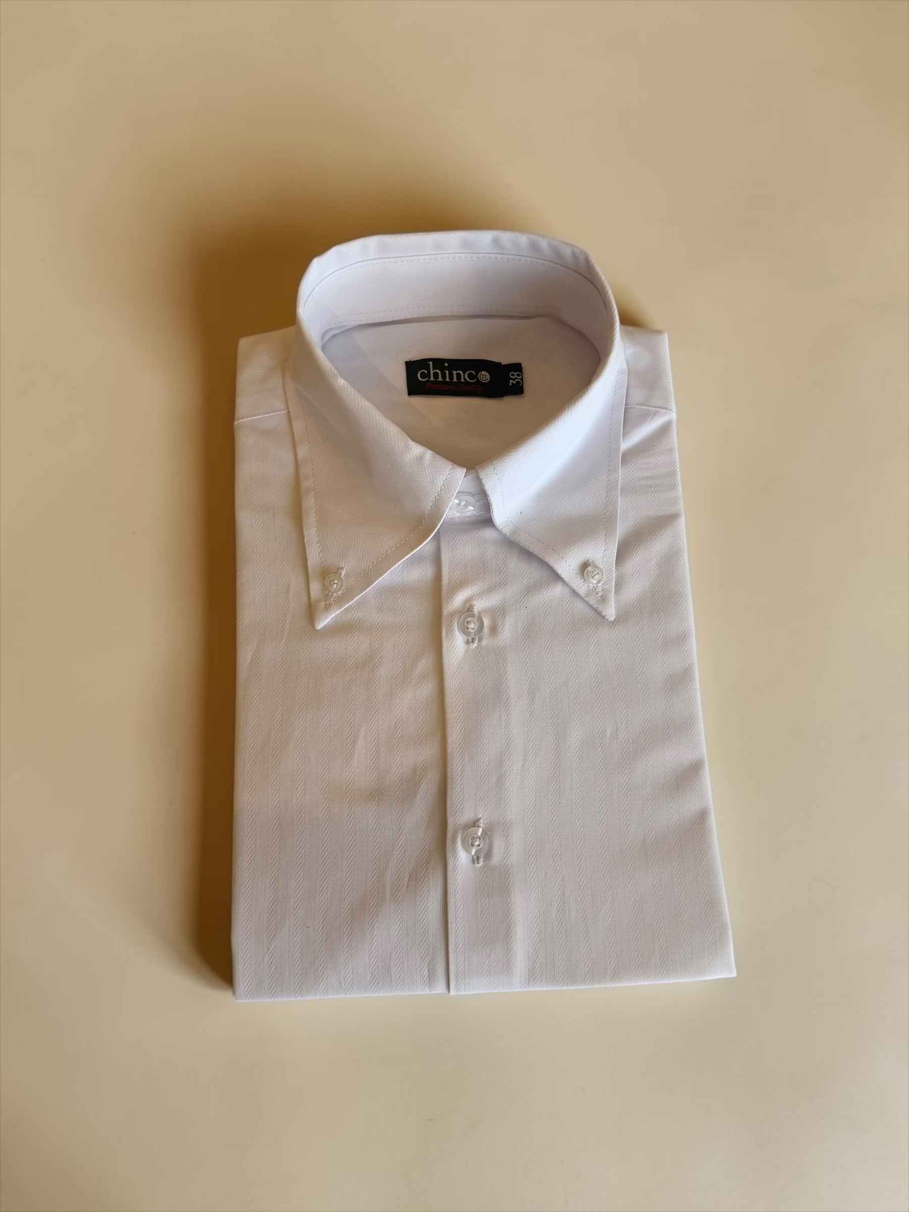 Herringbone small pattern classic Shirt – white