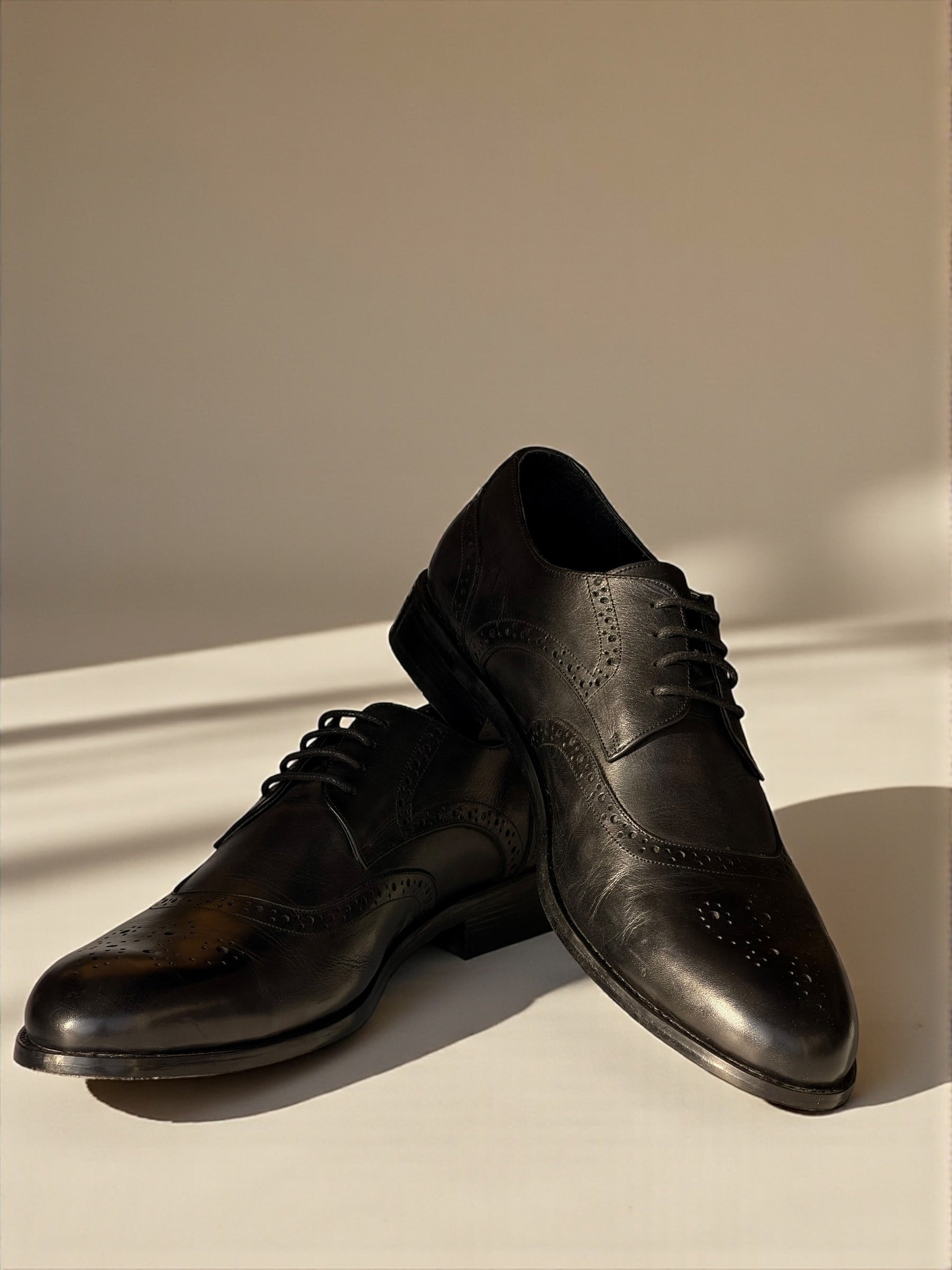 Brouge leather shoes - Black