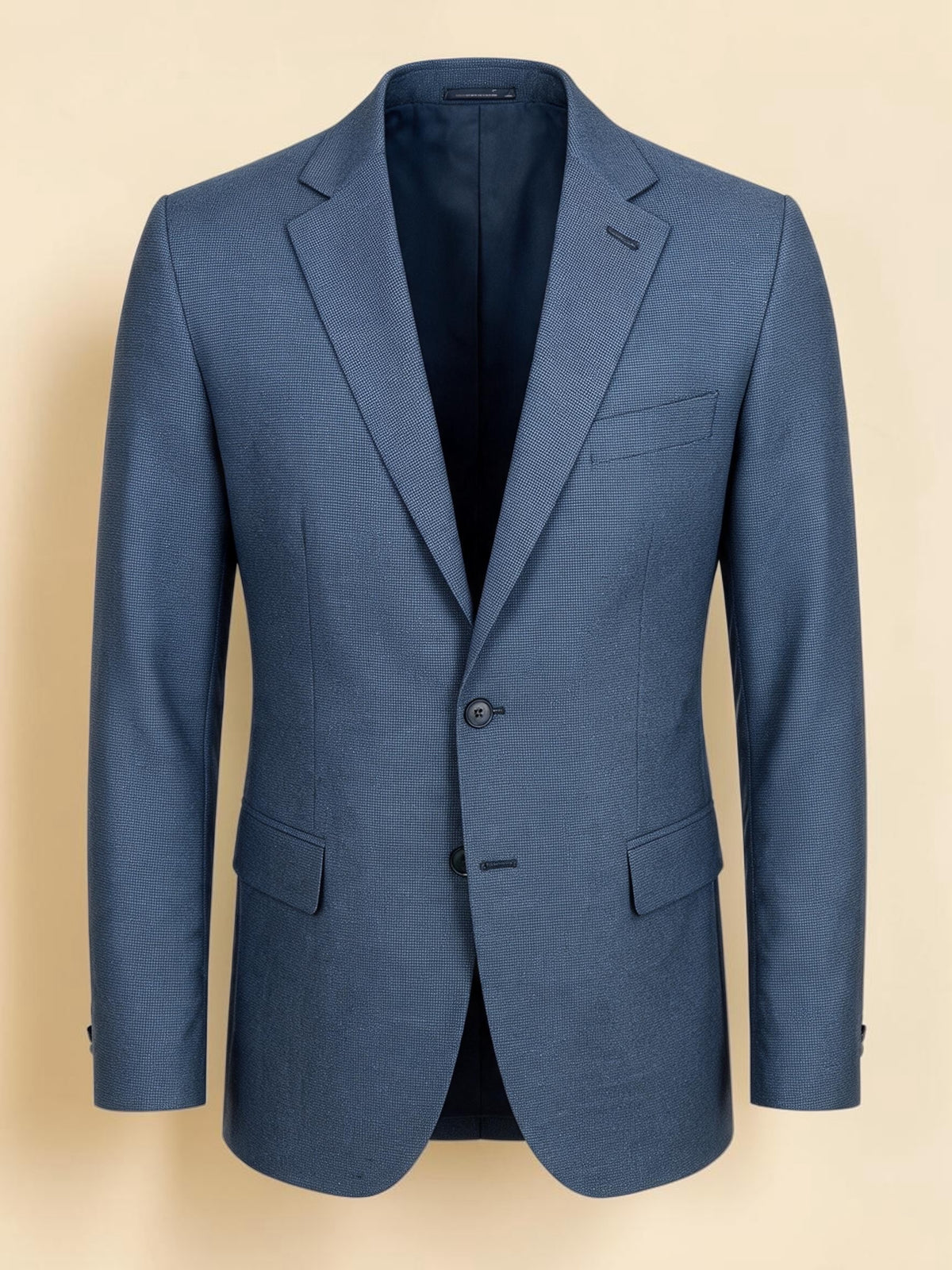 Houndstooth Tailored Blazer - Navy